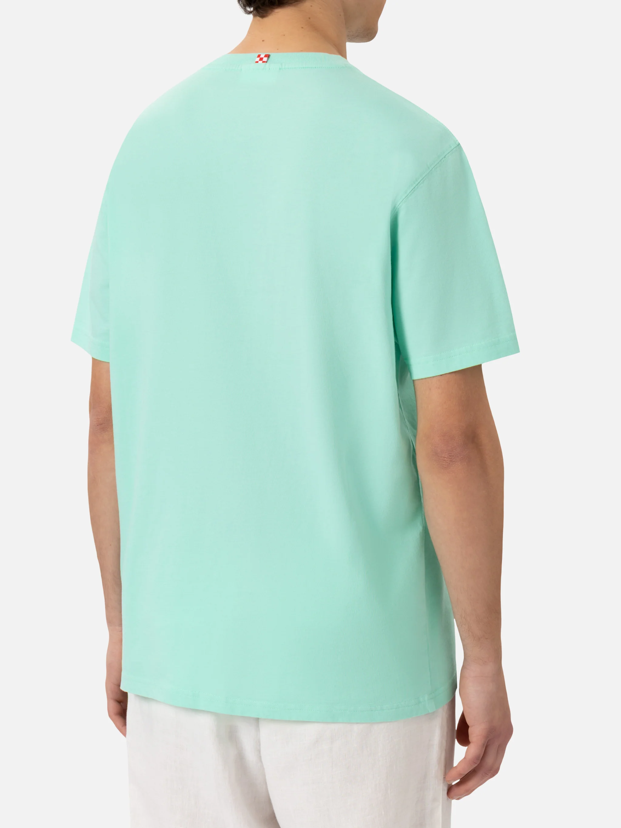T-shirt Portofino in jersey di cotone classic fit con ricamo Sabato Divino Domenica Divano - Image 4