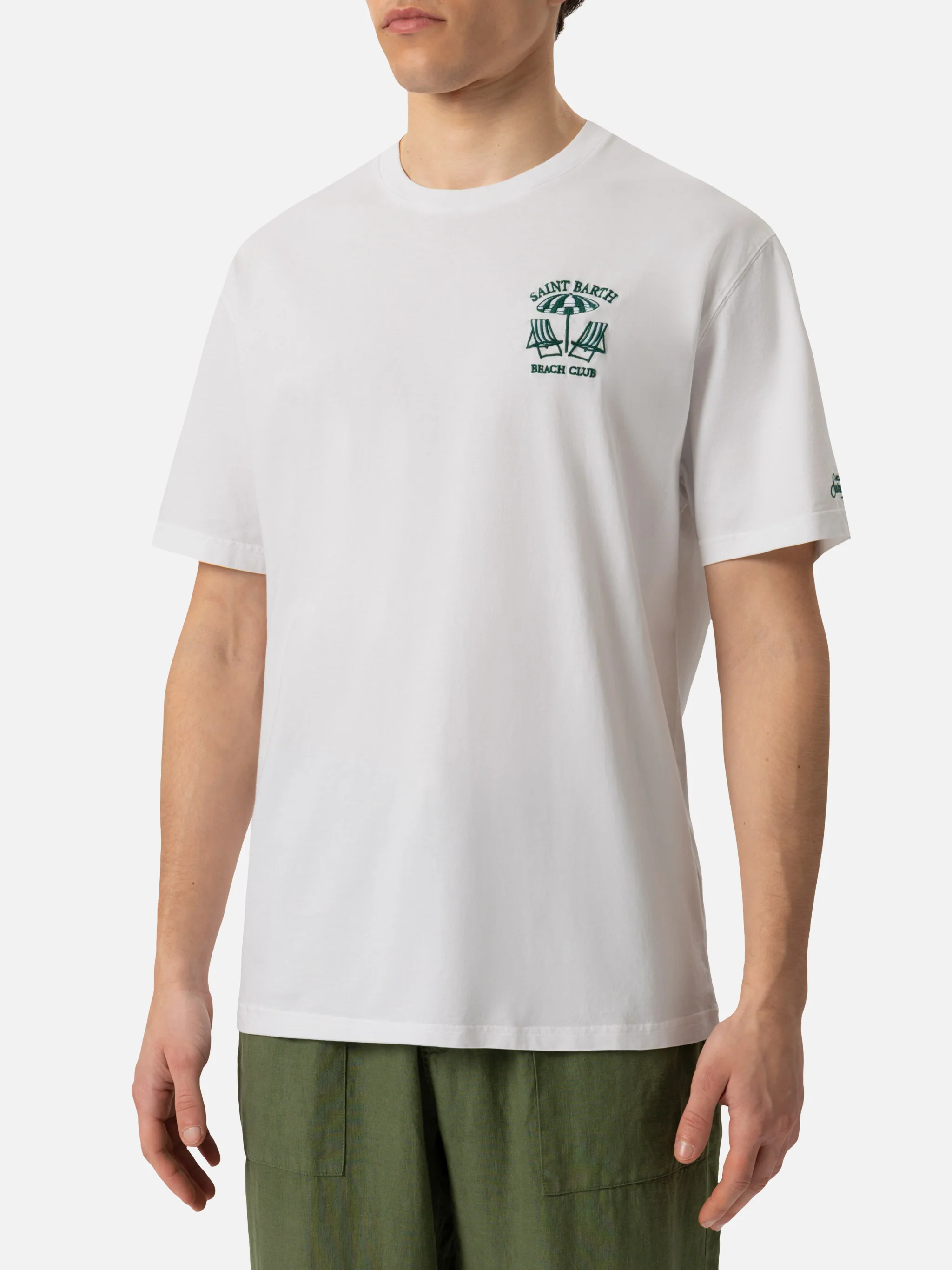 T-shirt Portofino in jersey di cotone classic fit con ricamo Saint Barth Beach Club - Image 3