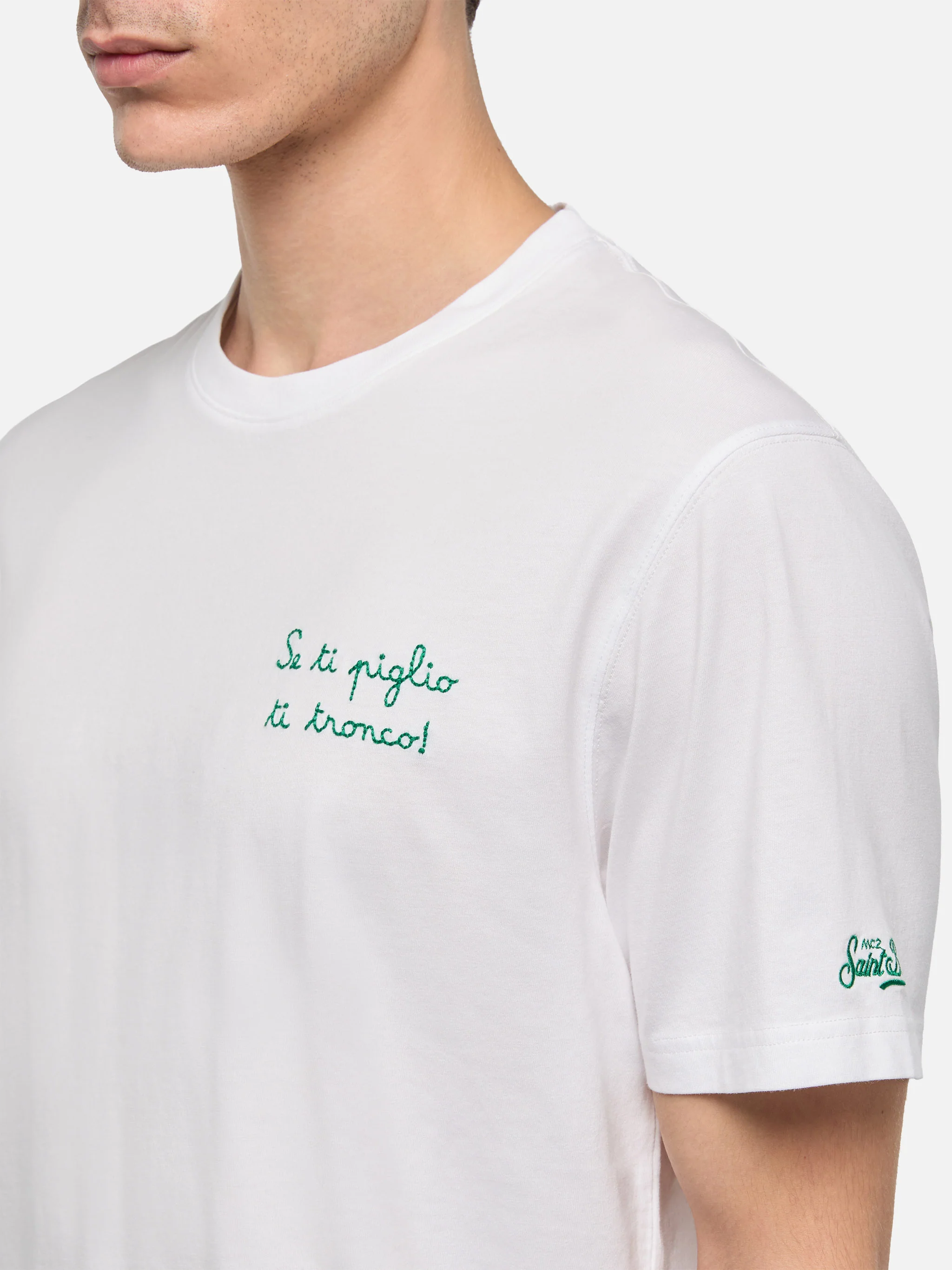 T-shirt Portofino in jersey di cotone classic fit con ricamo Se ti piglio ti tronco! | SAPORE DI MARE SPECIAL EDITION - Image 2