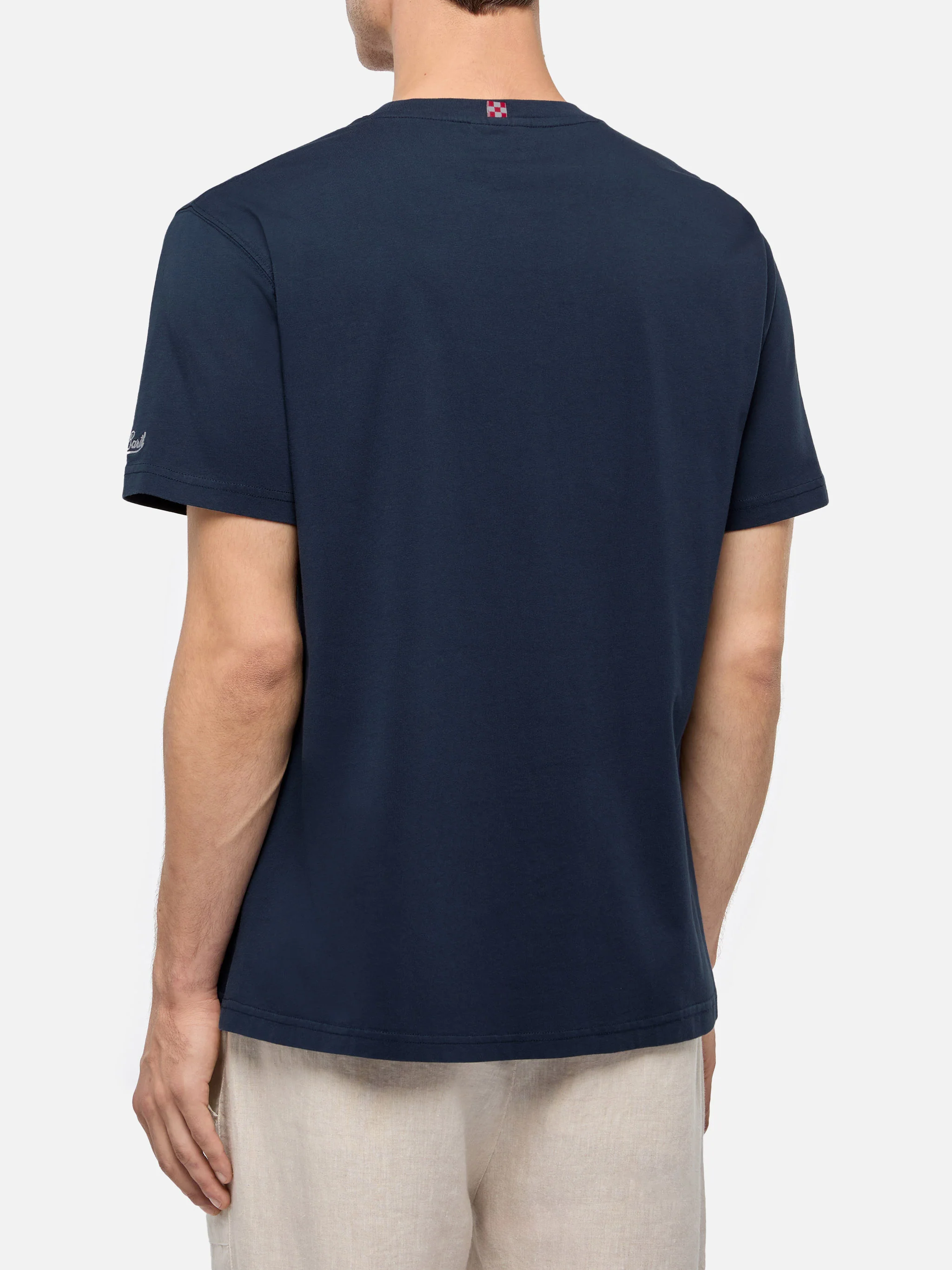 T-shirt Portofino in jersey di cotone classic fit con ricamo Sto 'na crema - Image 4