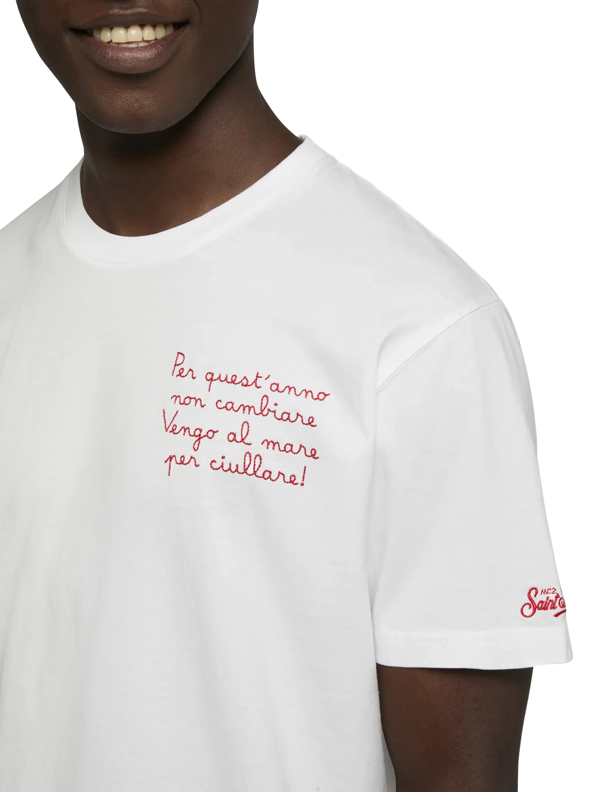 T-shirt Portofino in jersey di cotone classic fit con ricamo Vengo al mare | SAPORE DI MARE SPECIAL EDITION - Image 2