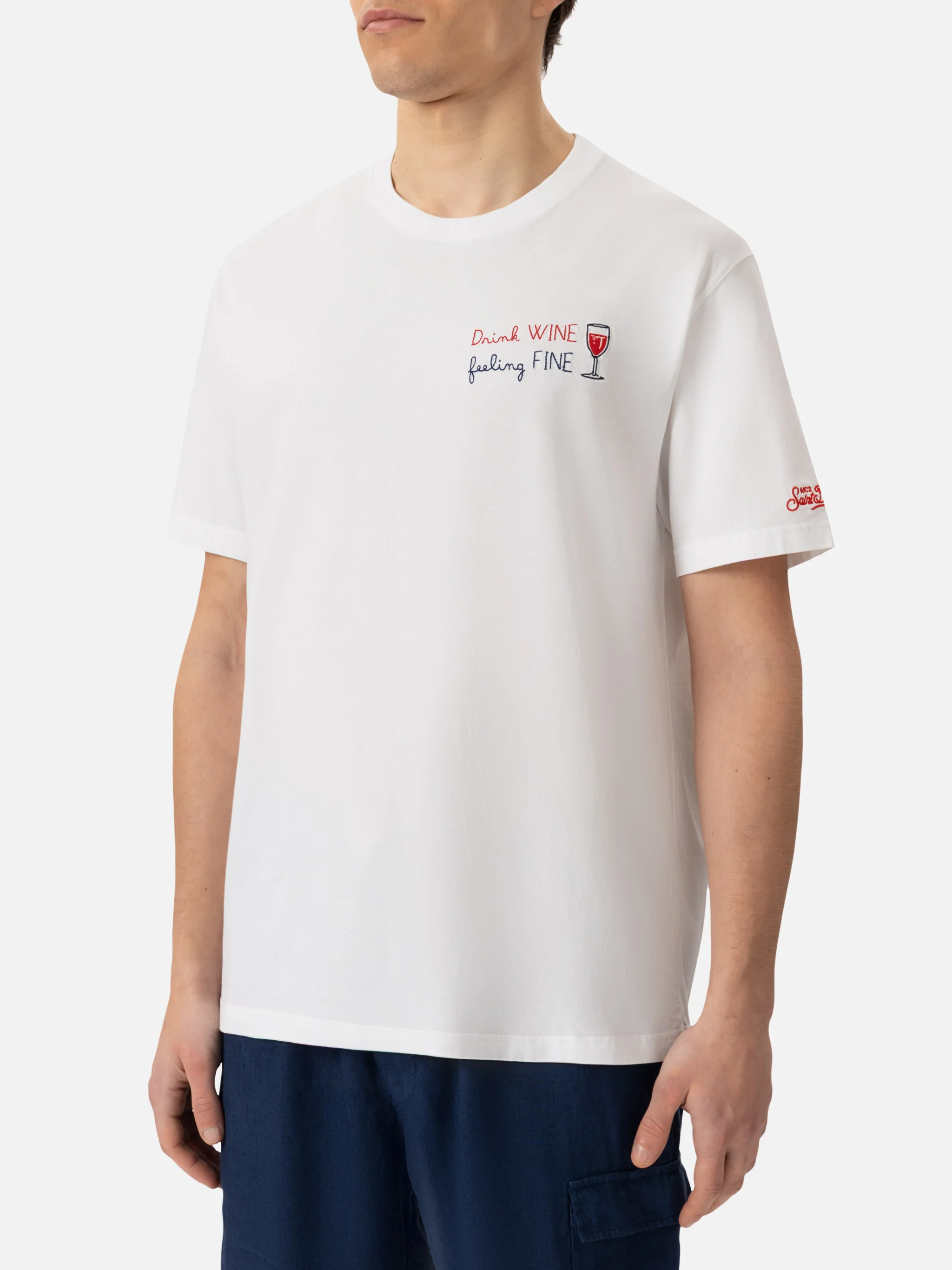 T-shirt Portofino ricamo Drink Wine feeling Fine - Image 3