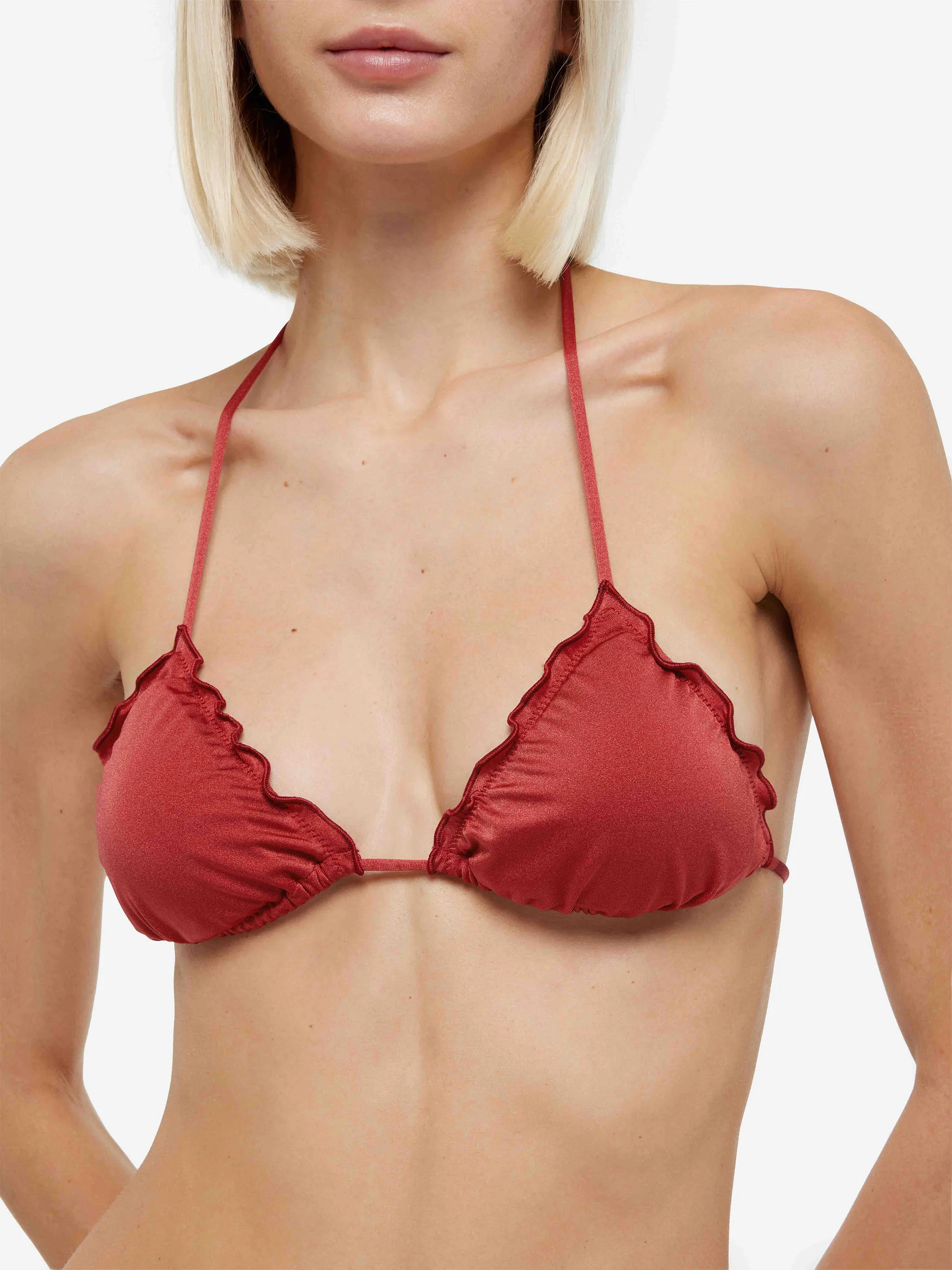 Bikini classico a triangolo in shimmer rosso mattone Sagittarius Miami - Image 6