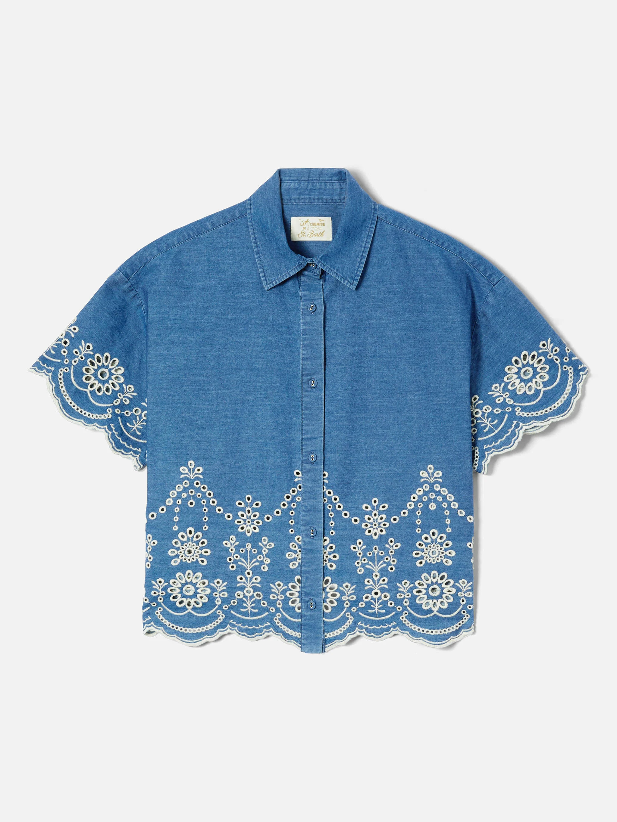 Camicia Clementine in chambray con ricamo floreale - Image 5