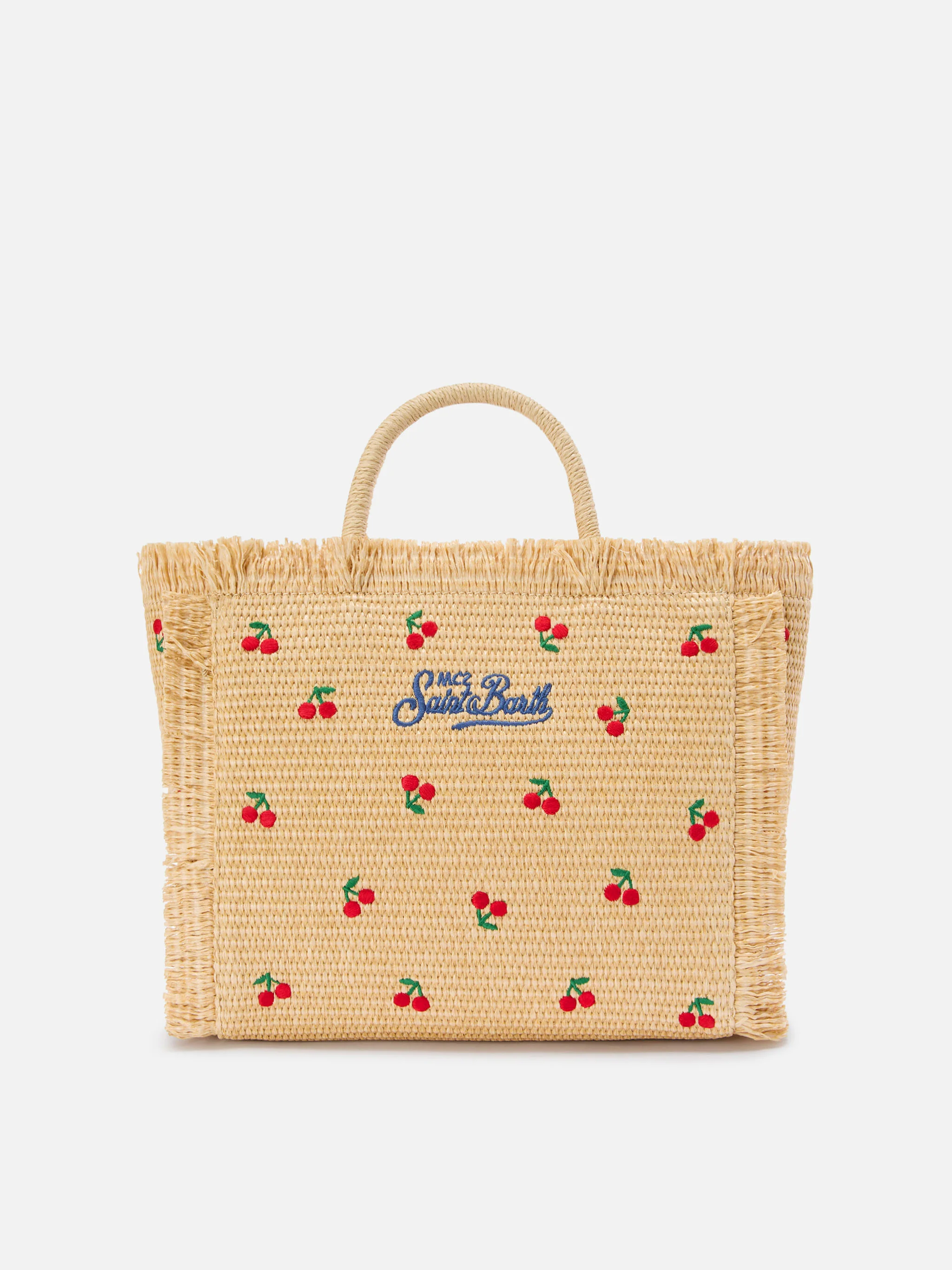Borsa Colette in tessuto effetto paglia con ricami ciliegie - Image 4