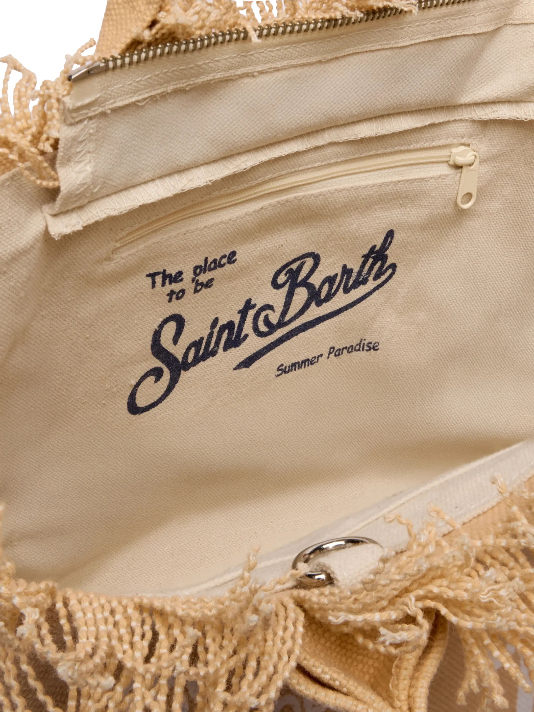 Borsa Colette in canvas di cotone beige - Image 4