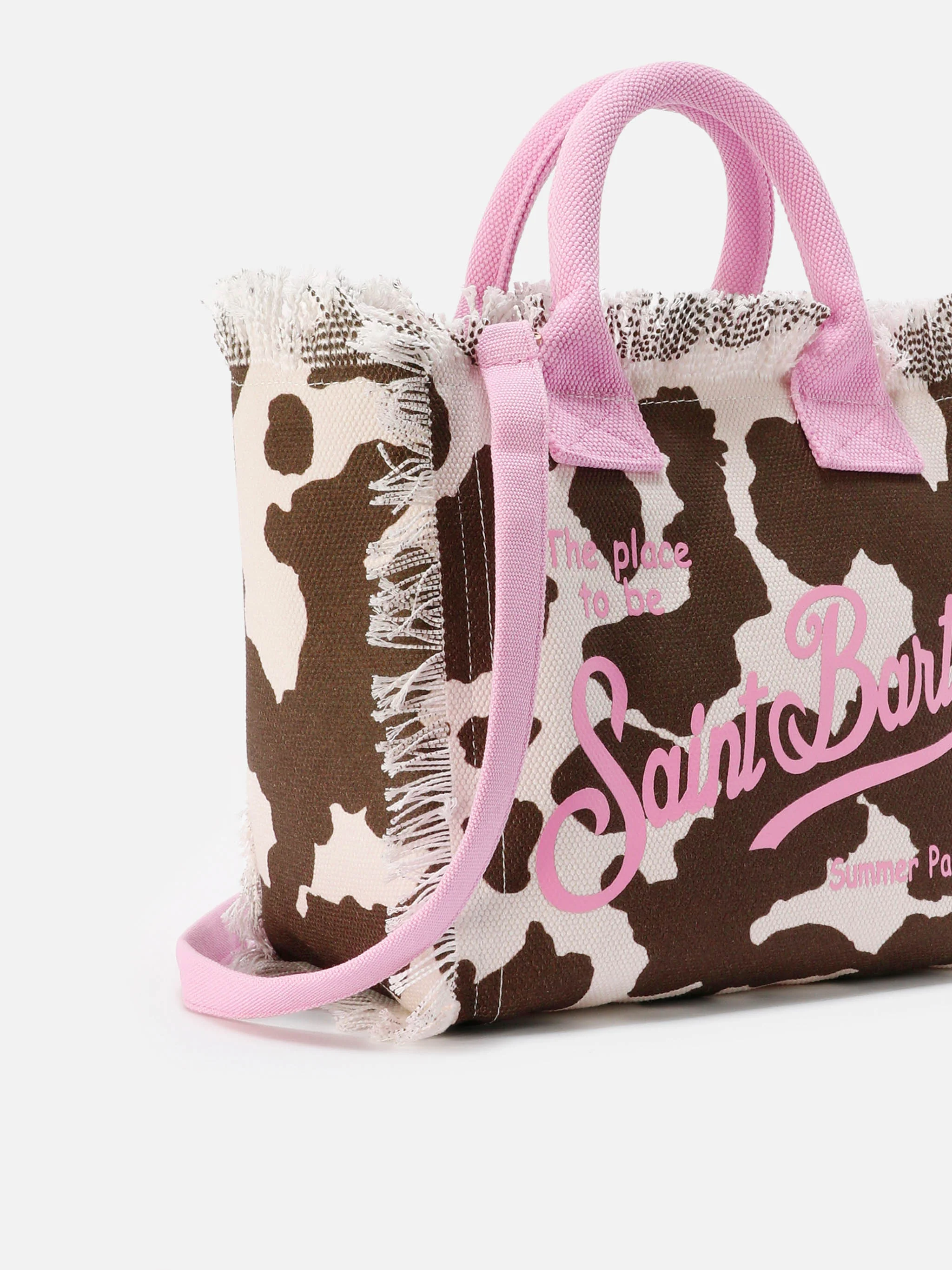 Borsa Colette in canvas con fantasia muccata e dettagli a contrasto - Image 3