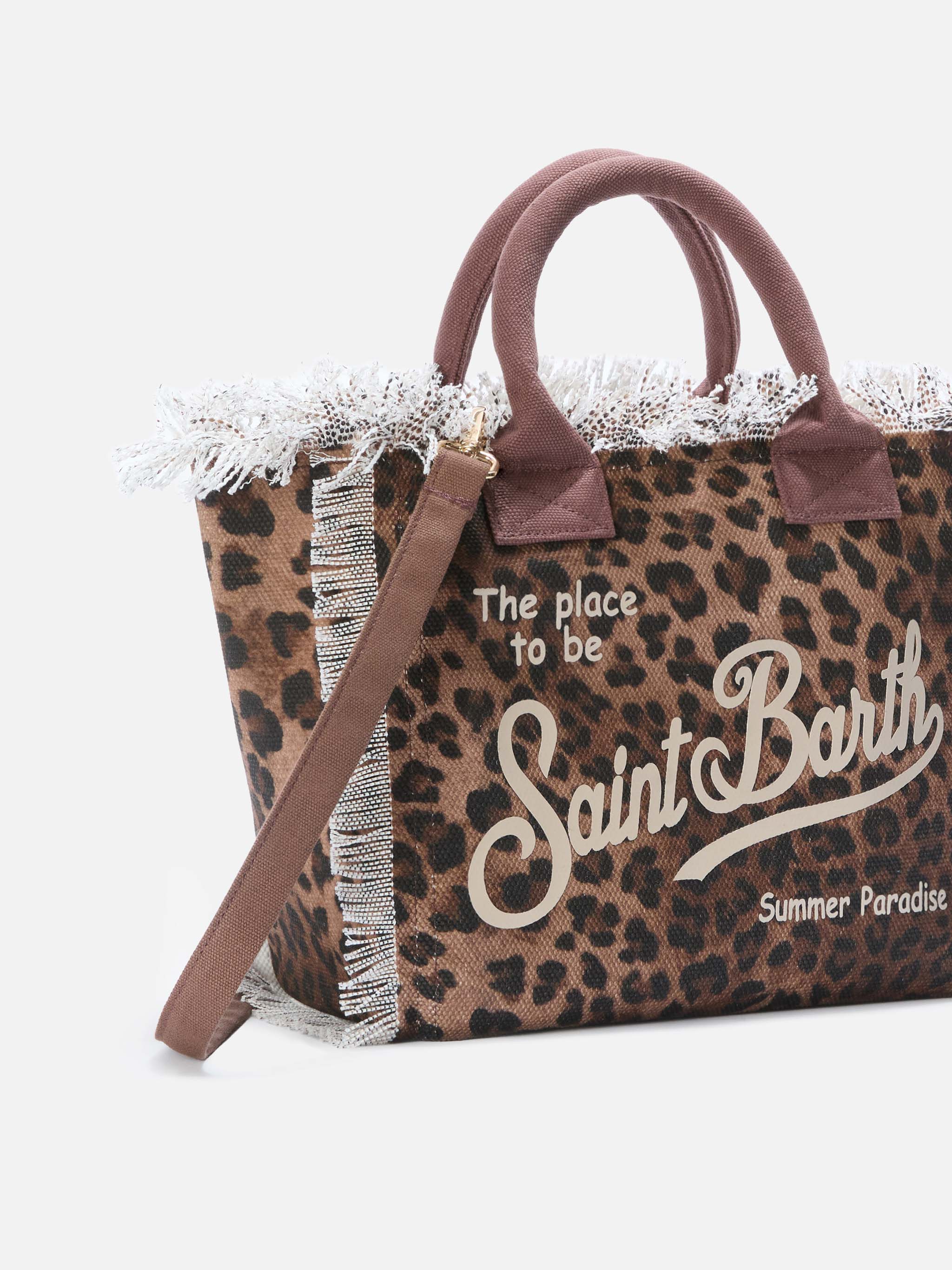 Borsa Colette in canvas con fantasia leopardata - Image 3