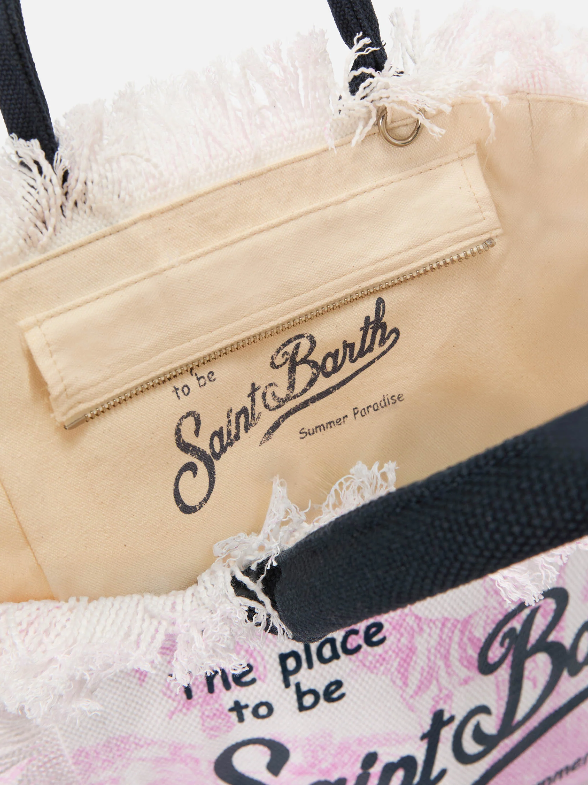 Borsa Colette in canvas con stampa toile de Jouy rosa - Image 4