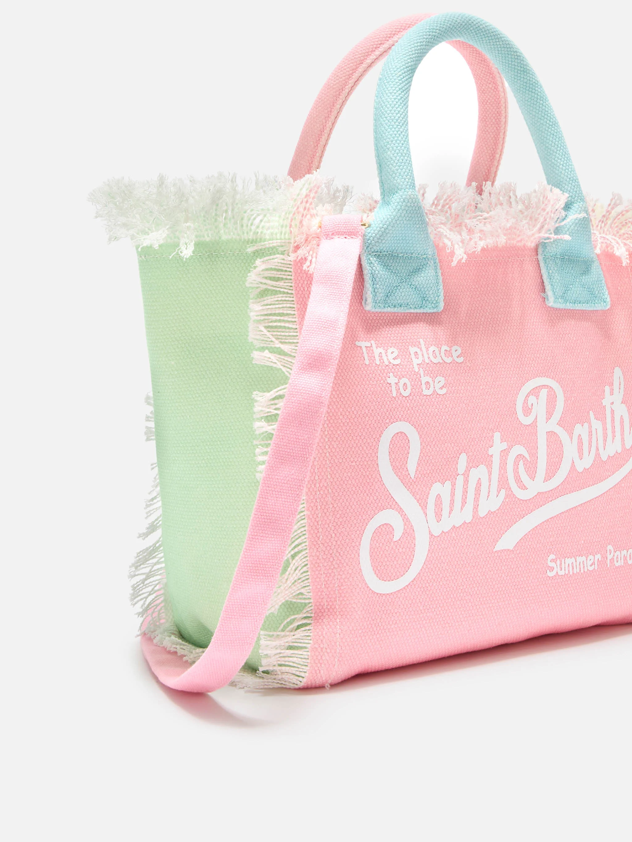 Borsa Colette in canvas multicolor con design color block - Image 3