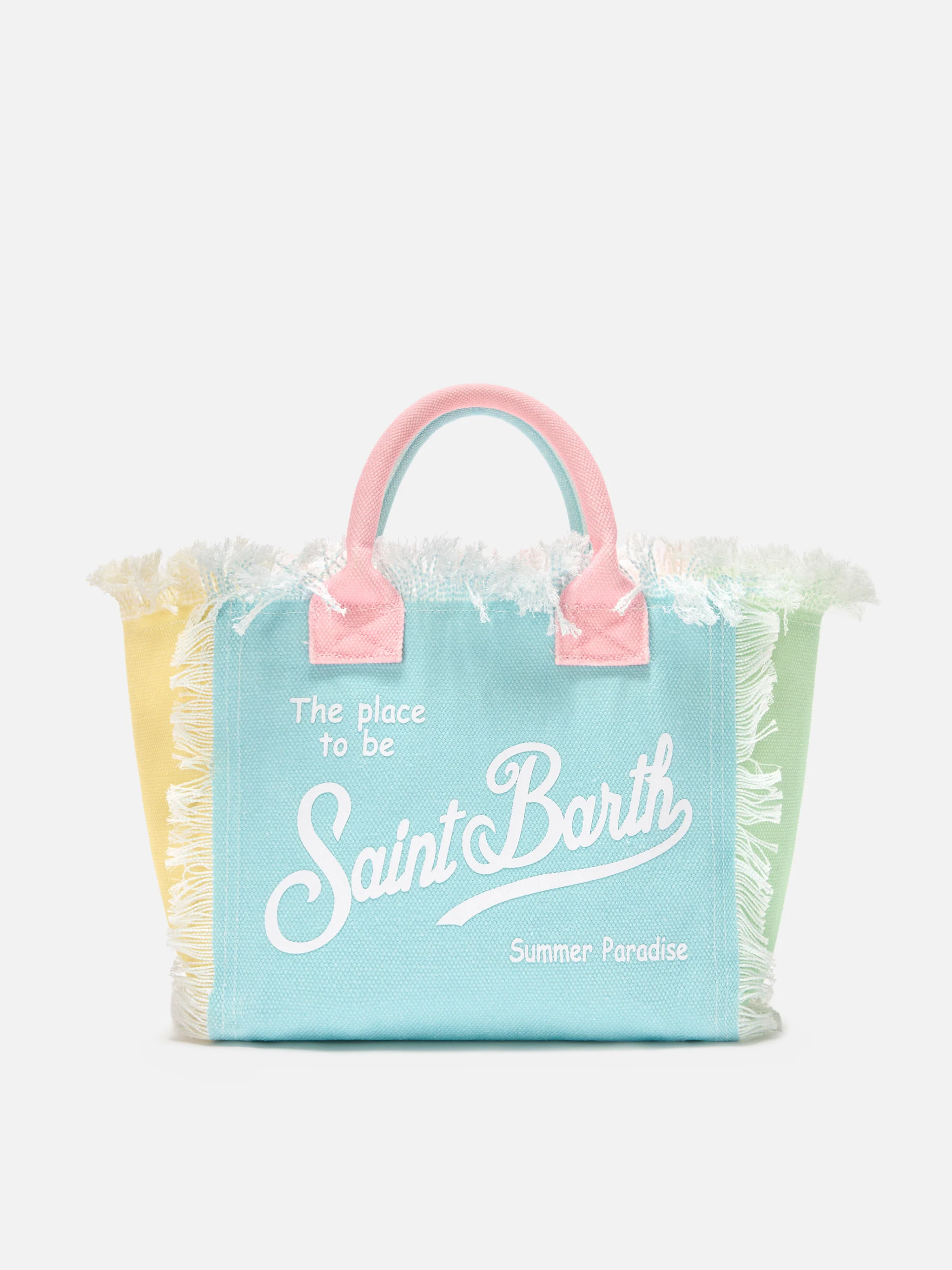 Borsa Colette in canvas multicolor con design color block - Image 4