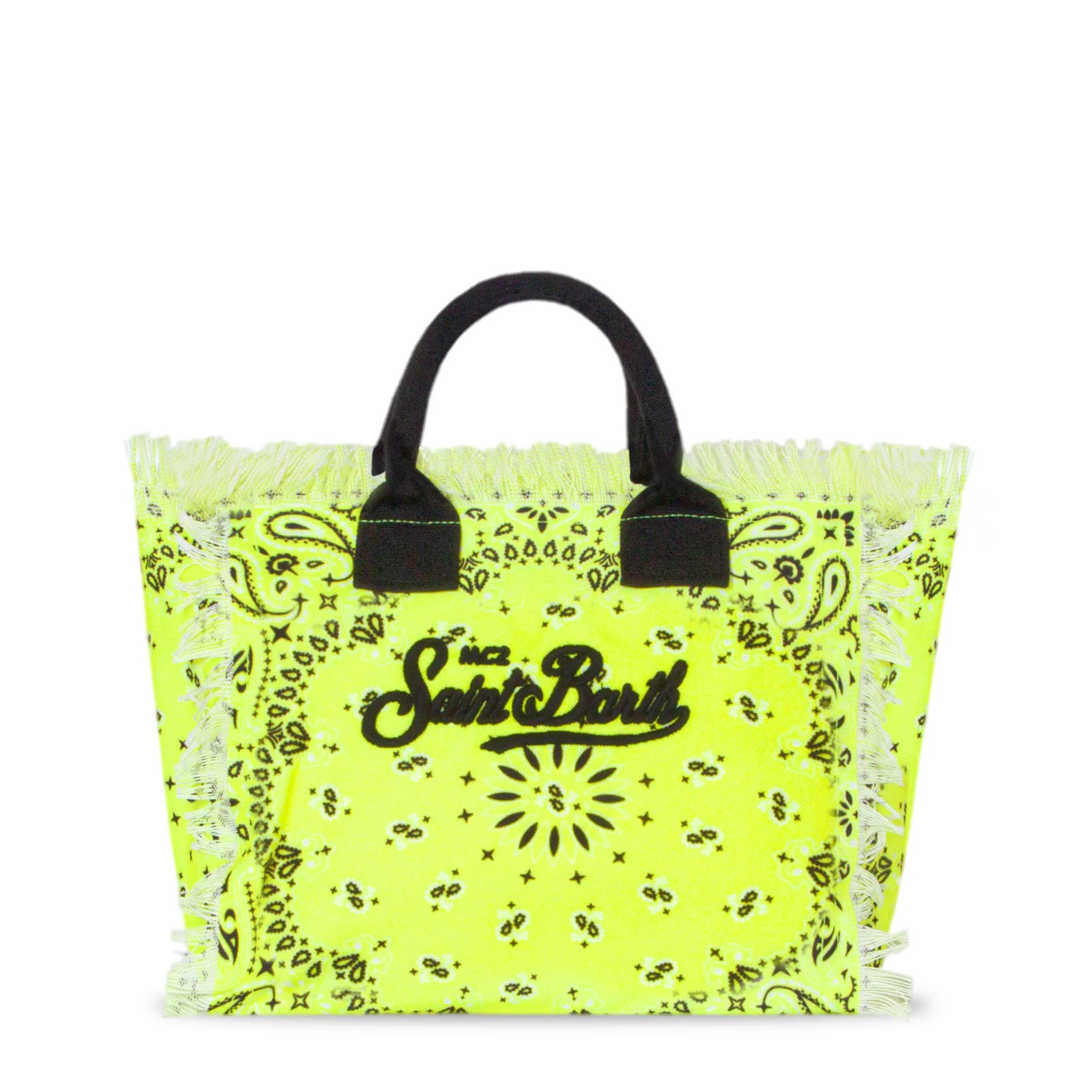 Borsa Colette in canvas di cotone con stampa bandana giallo fluo - Image 5