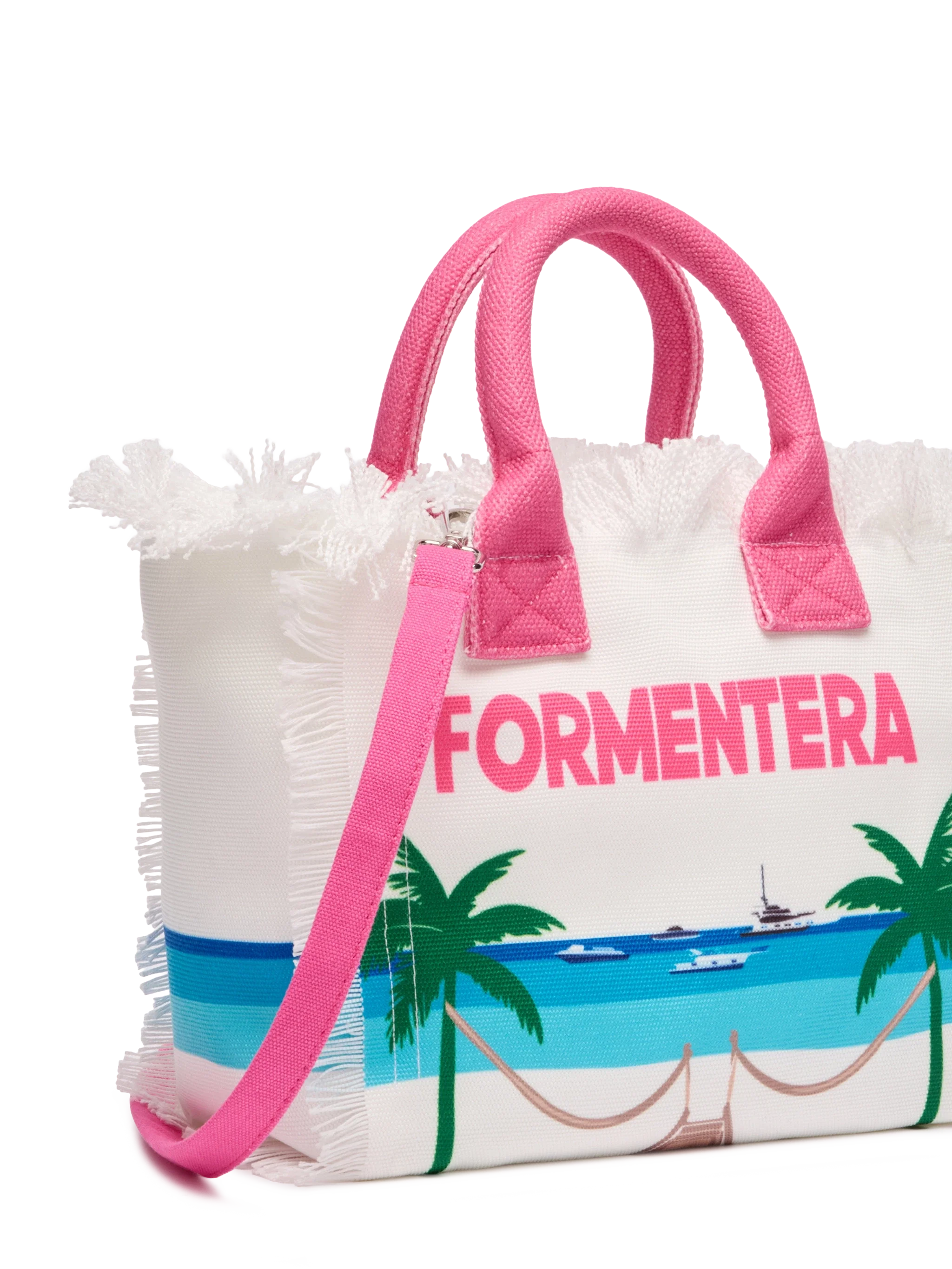 Borsa Colette in canvas di cotone con stampa cartolina Formentera - Image 3