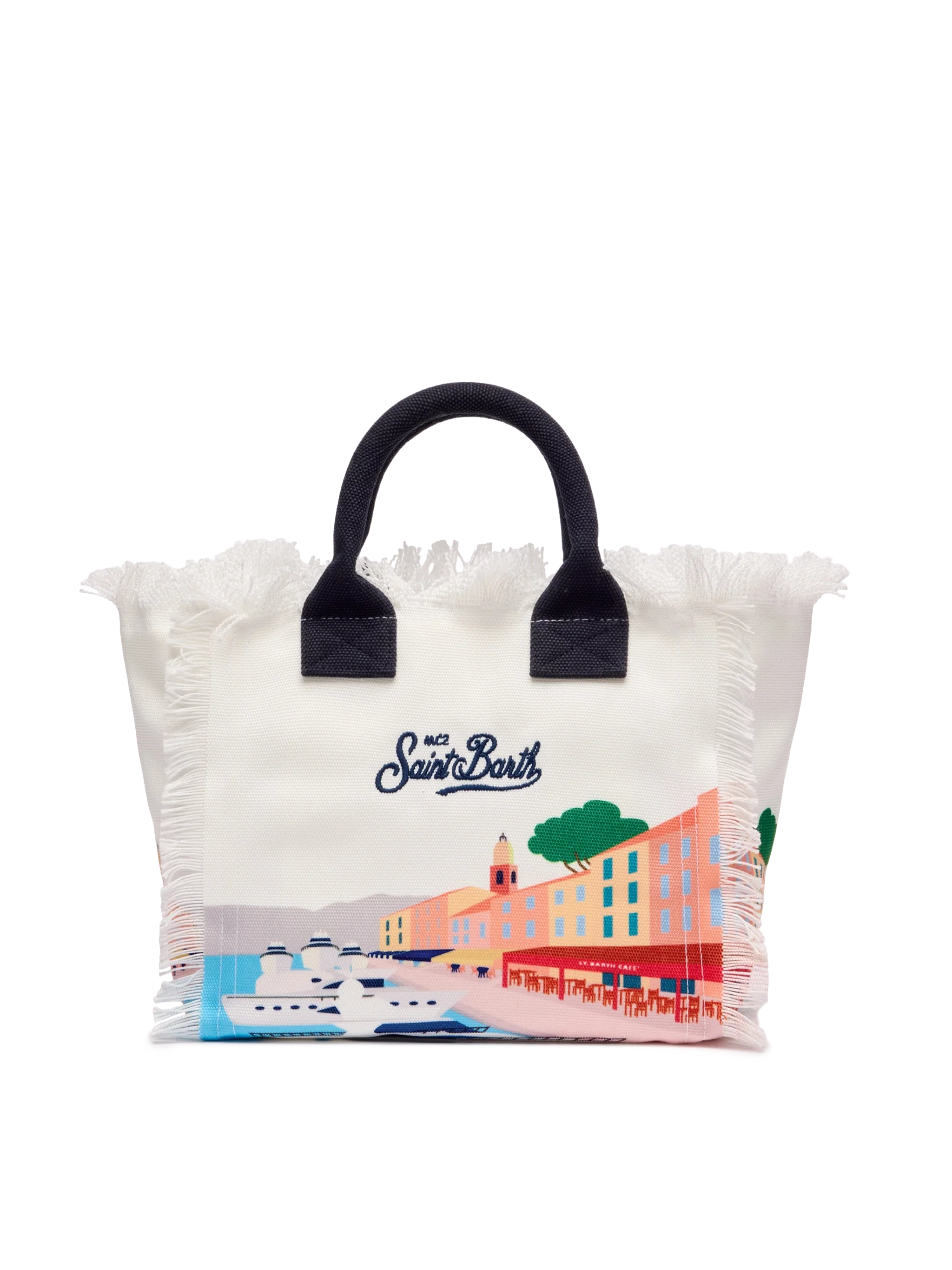 Borsa Colette in canvas di cotone con stampa cartolina St. Tropez - Image 4
