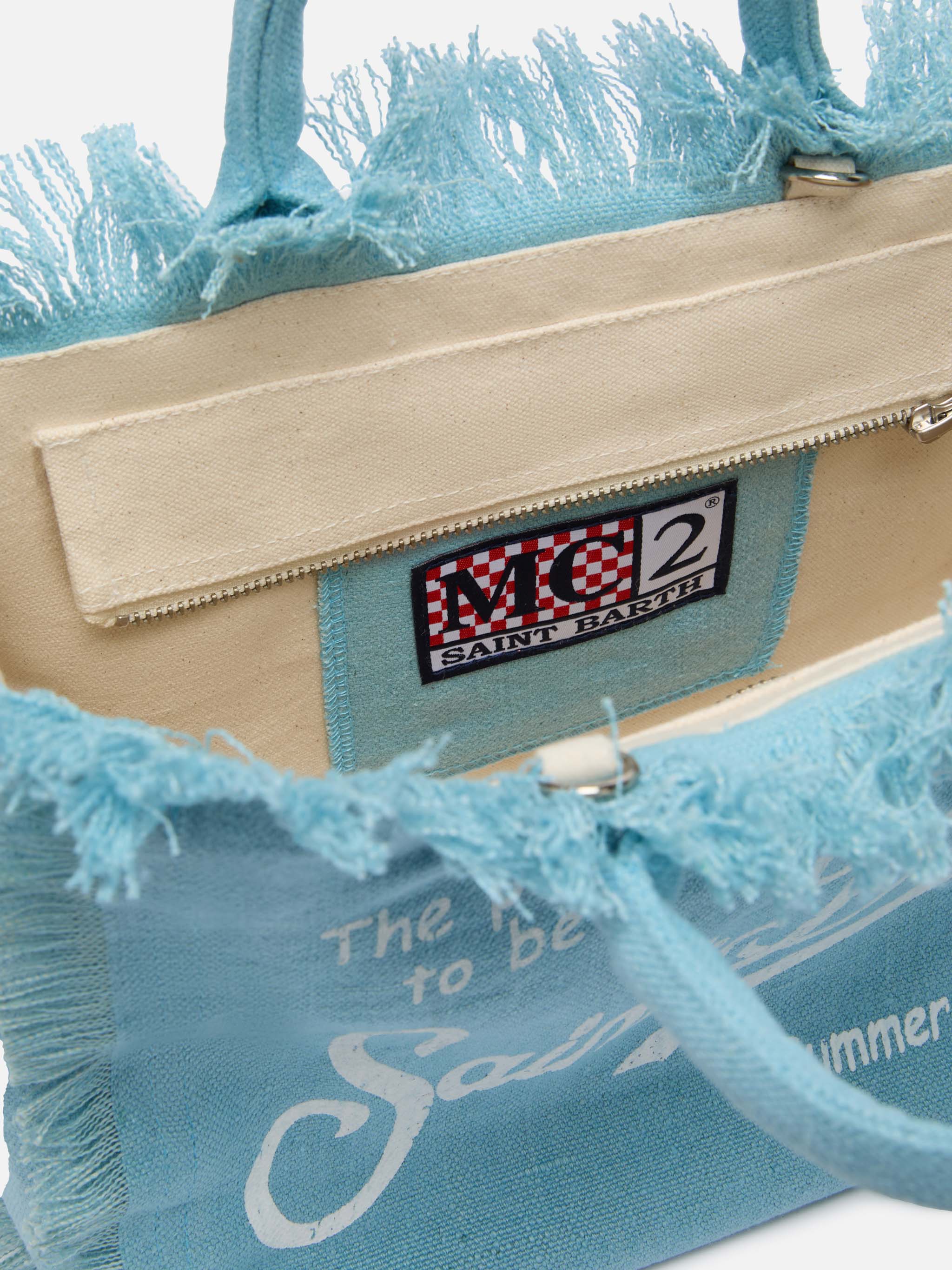 Borsa Colette in 100% LINO azzurro - Image 5
