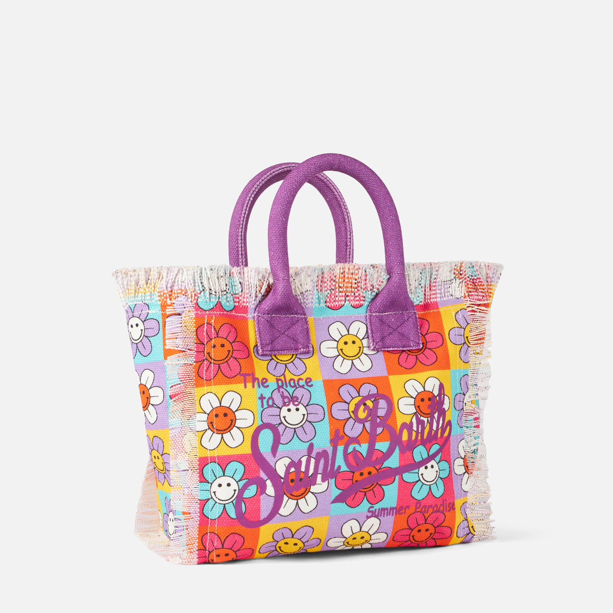 Borsa Colette in canvas stampa margherite smile multicolore - Image 3