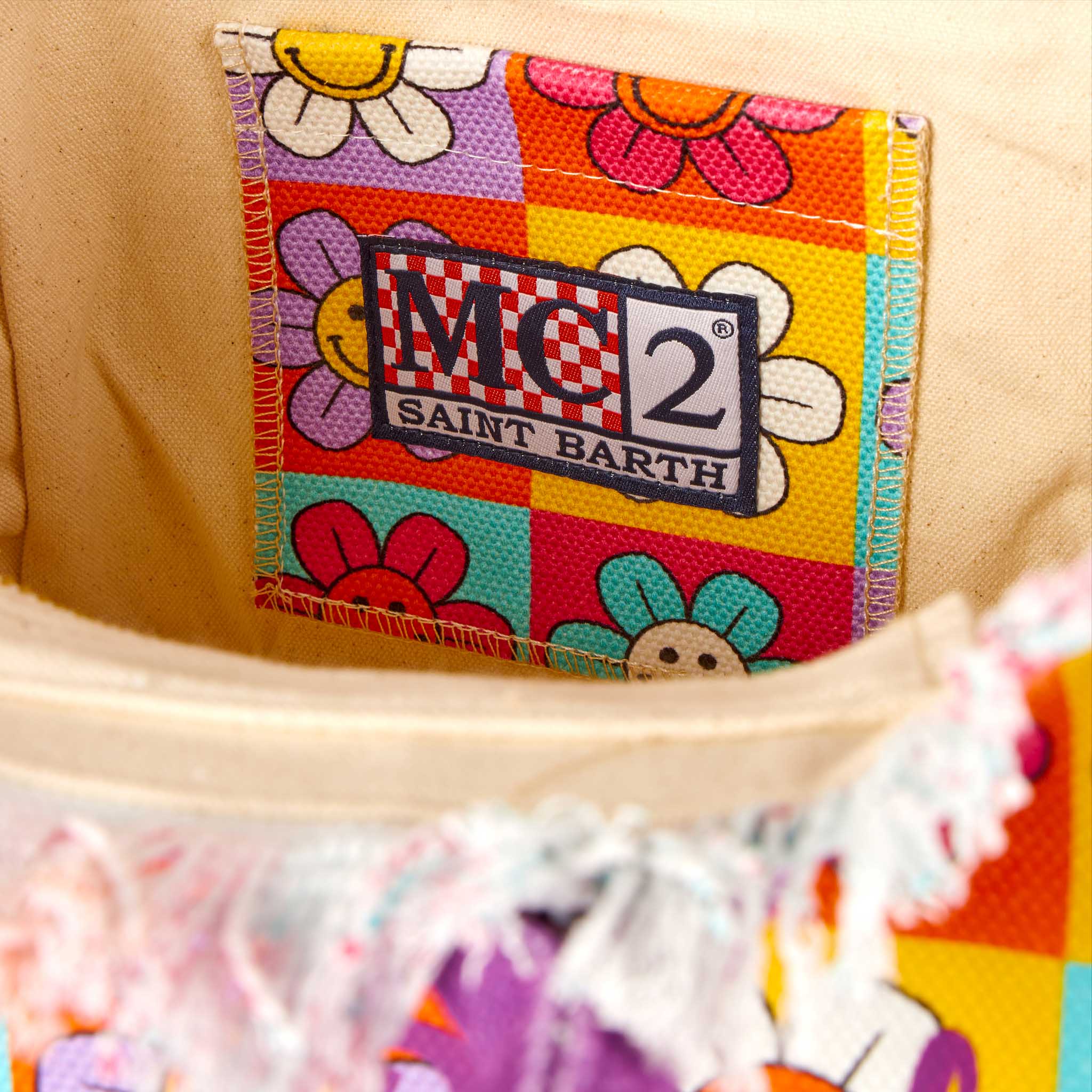 Borsa Colette in canvas stampa margherite smile multicolore - Image 4