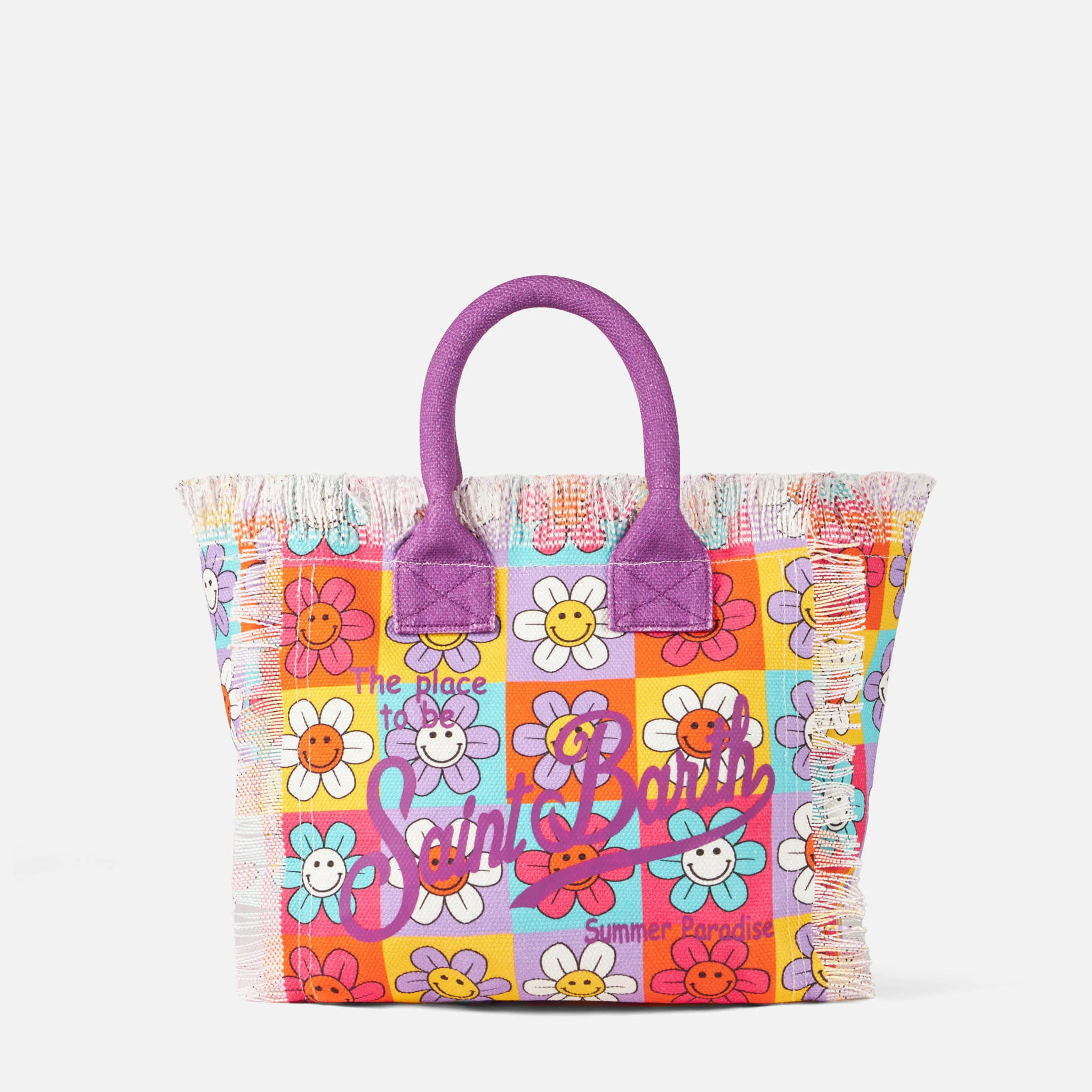 Borsa Colette in canvas stampa margherite smile multicolore - Image 5