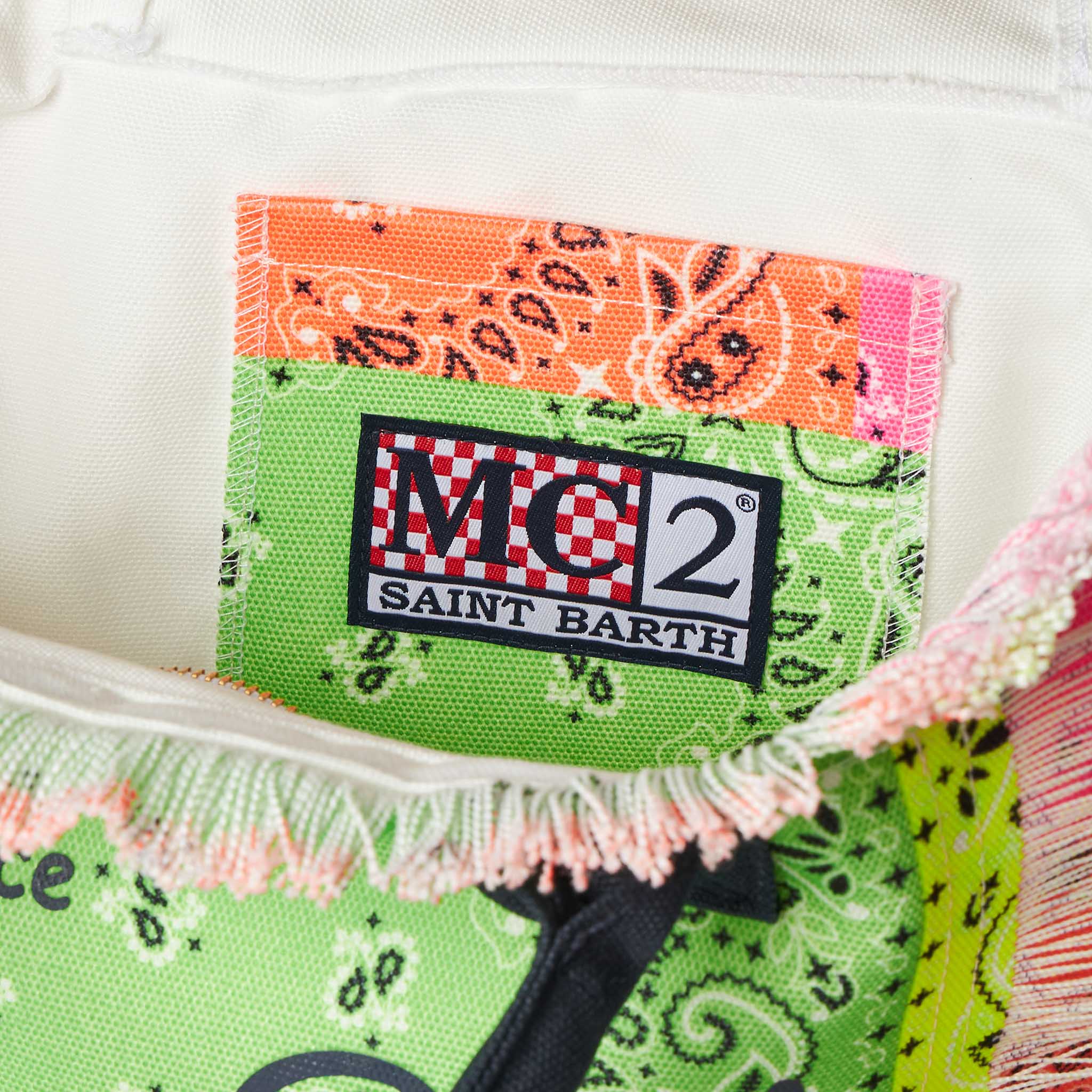 Borsa Colette in canvas stampa bandana fluo multicolore - Image 4