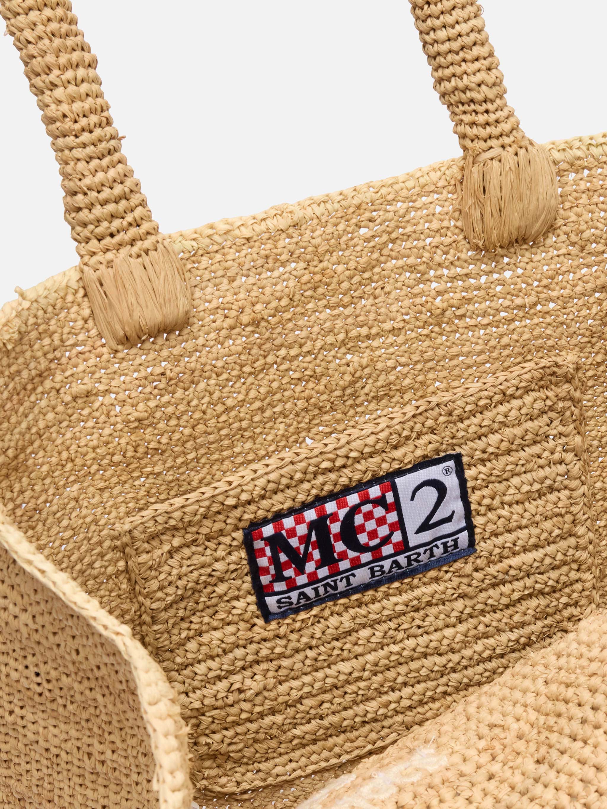 Borsa Colette in rafia con logo ricamato - Image 5