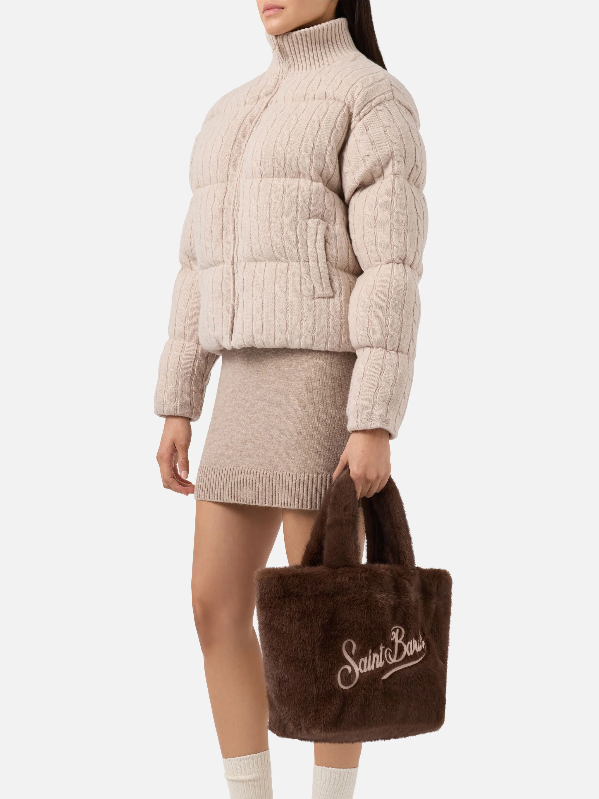 Borsa a mano Colette Soft in faux fur marrone - Image 2