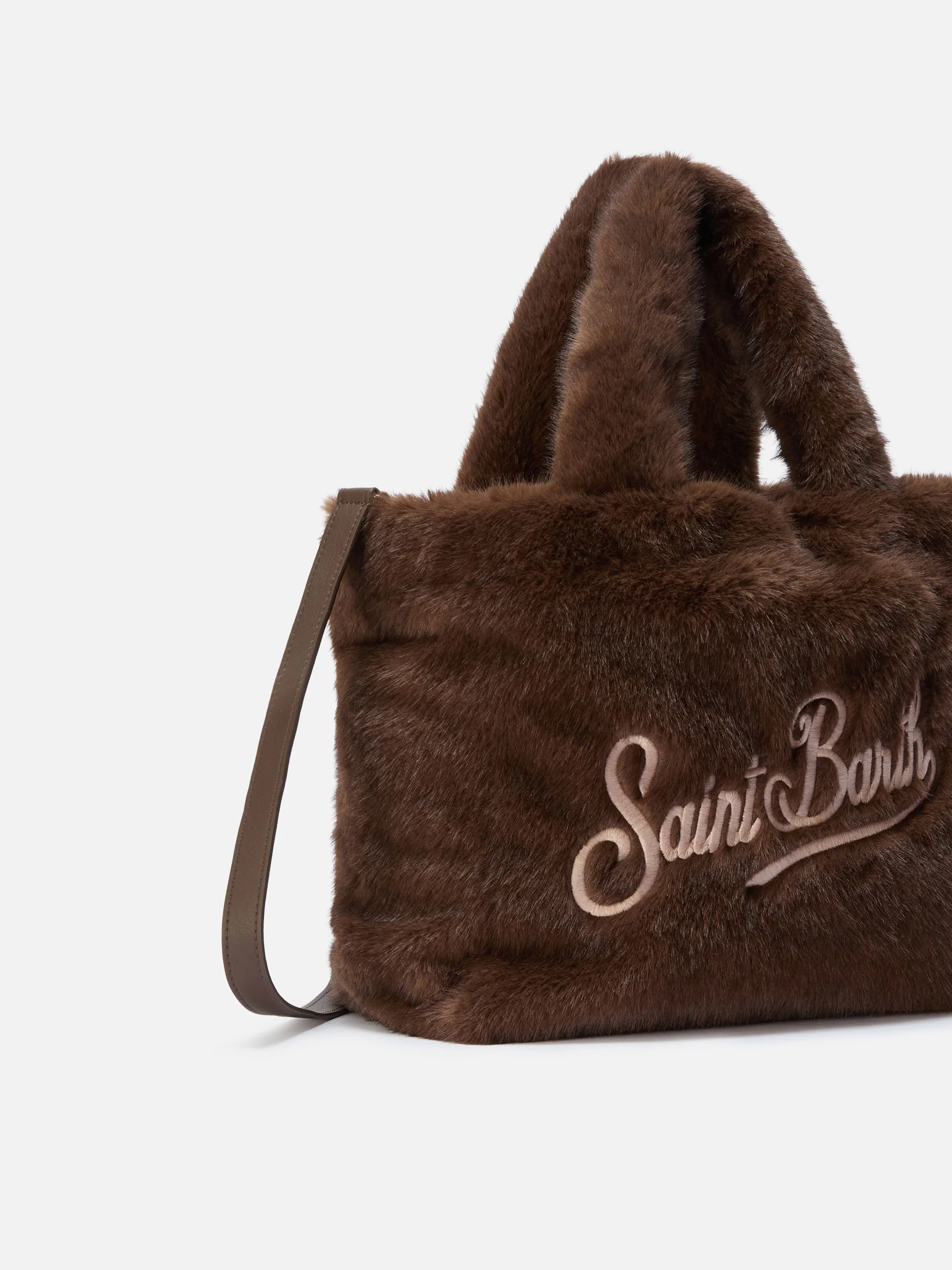 Borsa a mano Colette Soft in faux fur marrone - Image 3