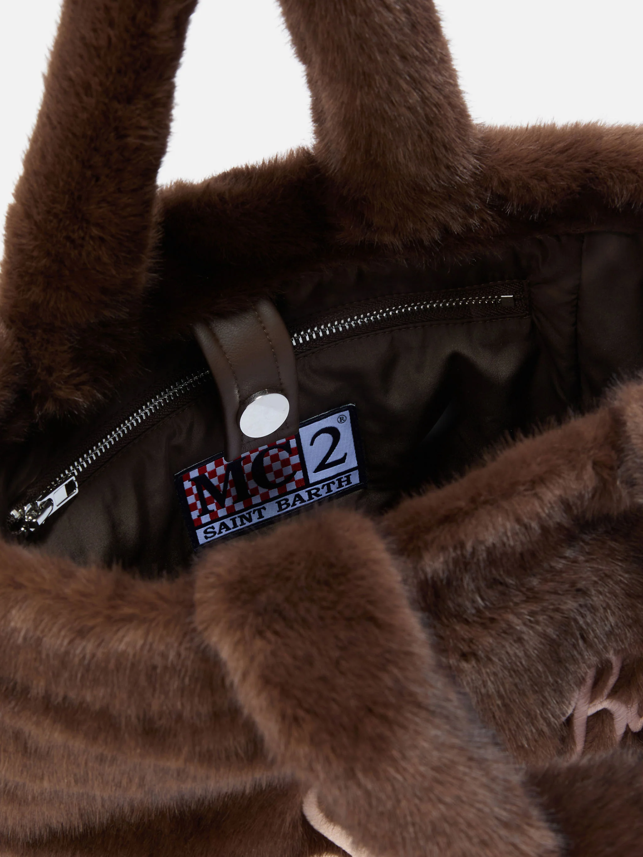 Borsa a mano Colette Soft in faux fur marrone - Image 5