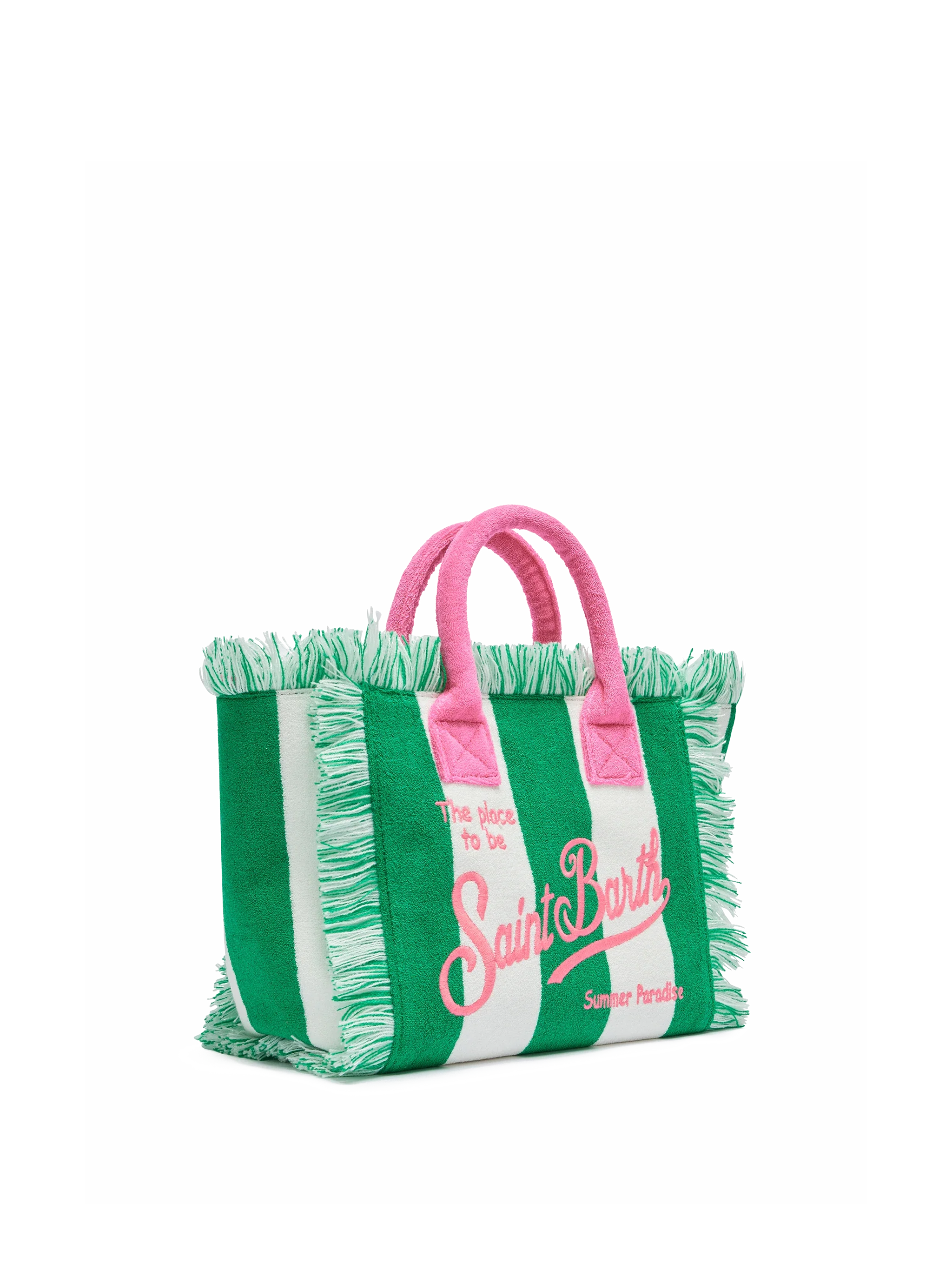 Borsa Colette in spugna verde con stampa a righe verdi - Image 4