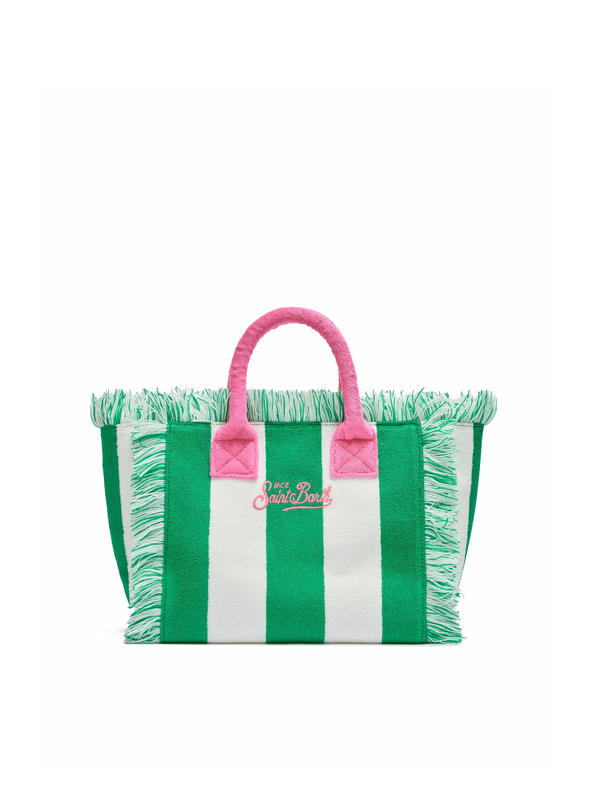 Borsa Colette in spugna verde con stampa a righe verdi - Image 5