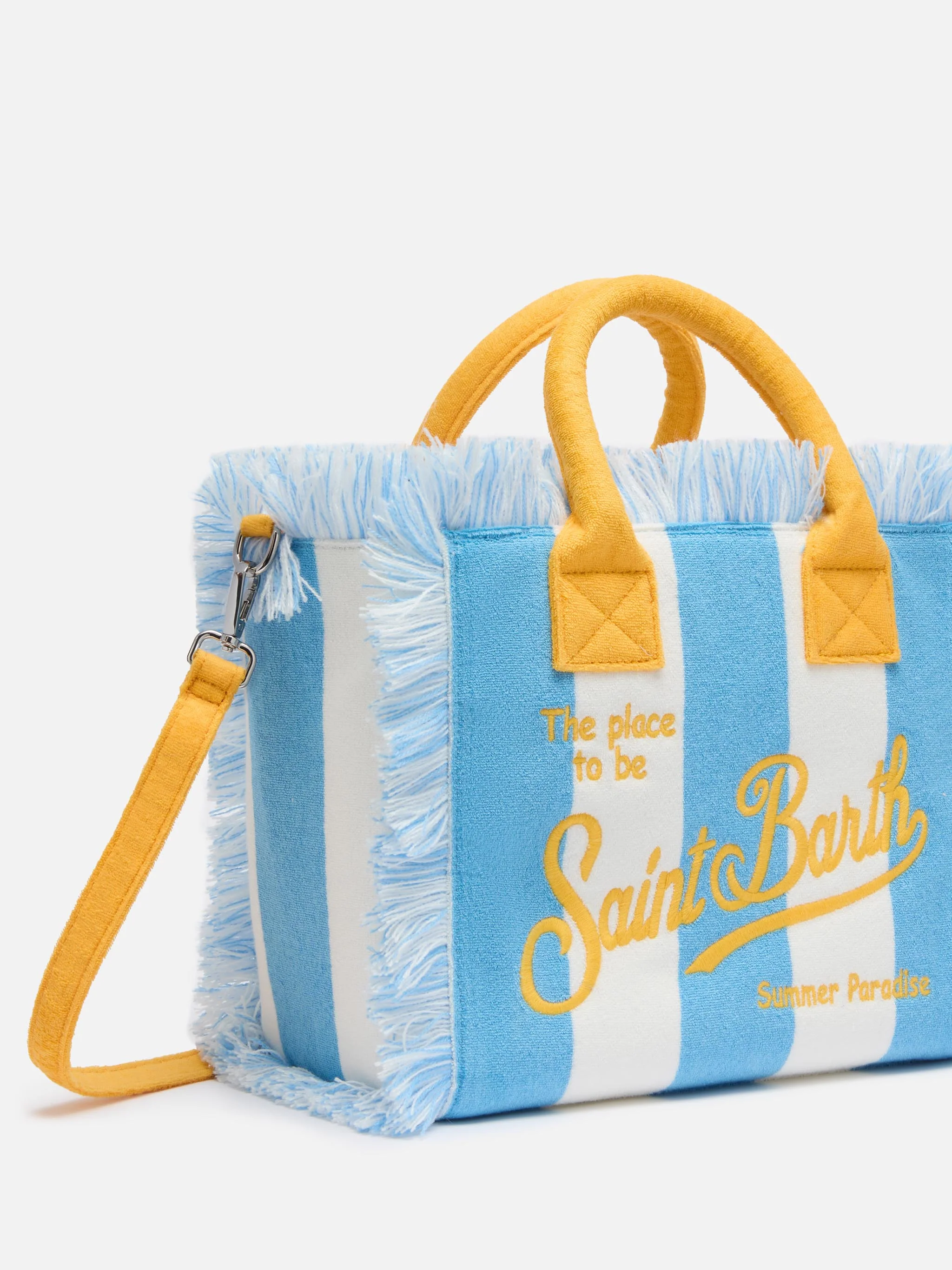 Borsa Colette in spugna azzurra con stampa a righe azzurre - Image 3