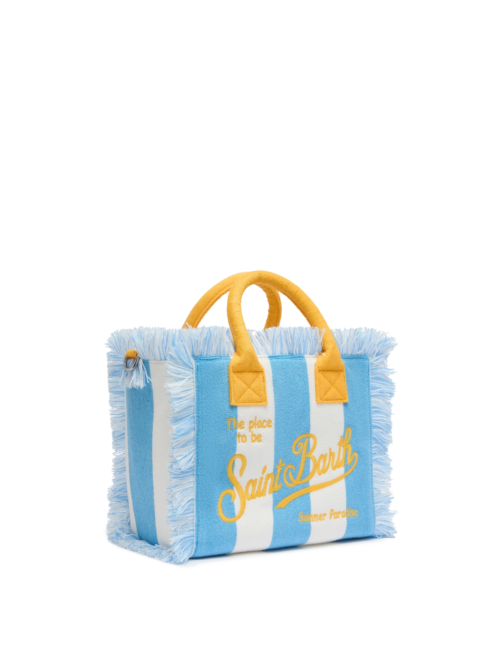 Borsa Colette in spugna azzurra con stampa a righe azzurre - Image 4