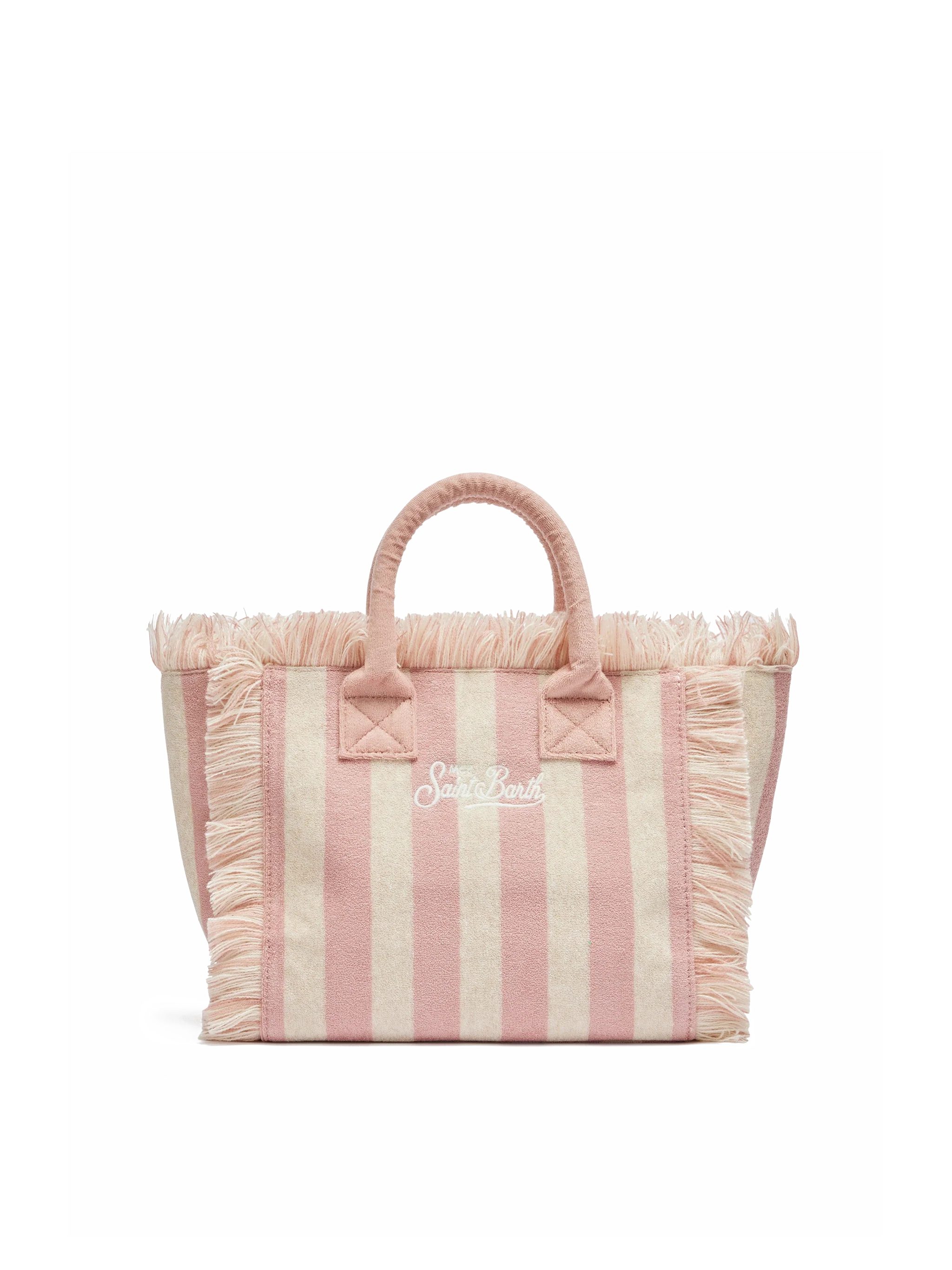 Borsa Colette in spugna rosa chiaro con stampa a righe rosa - Image 5
