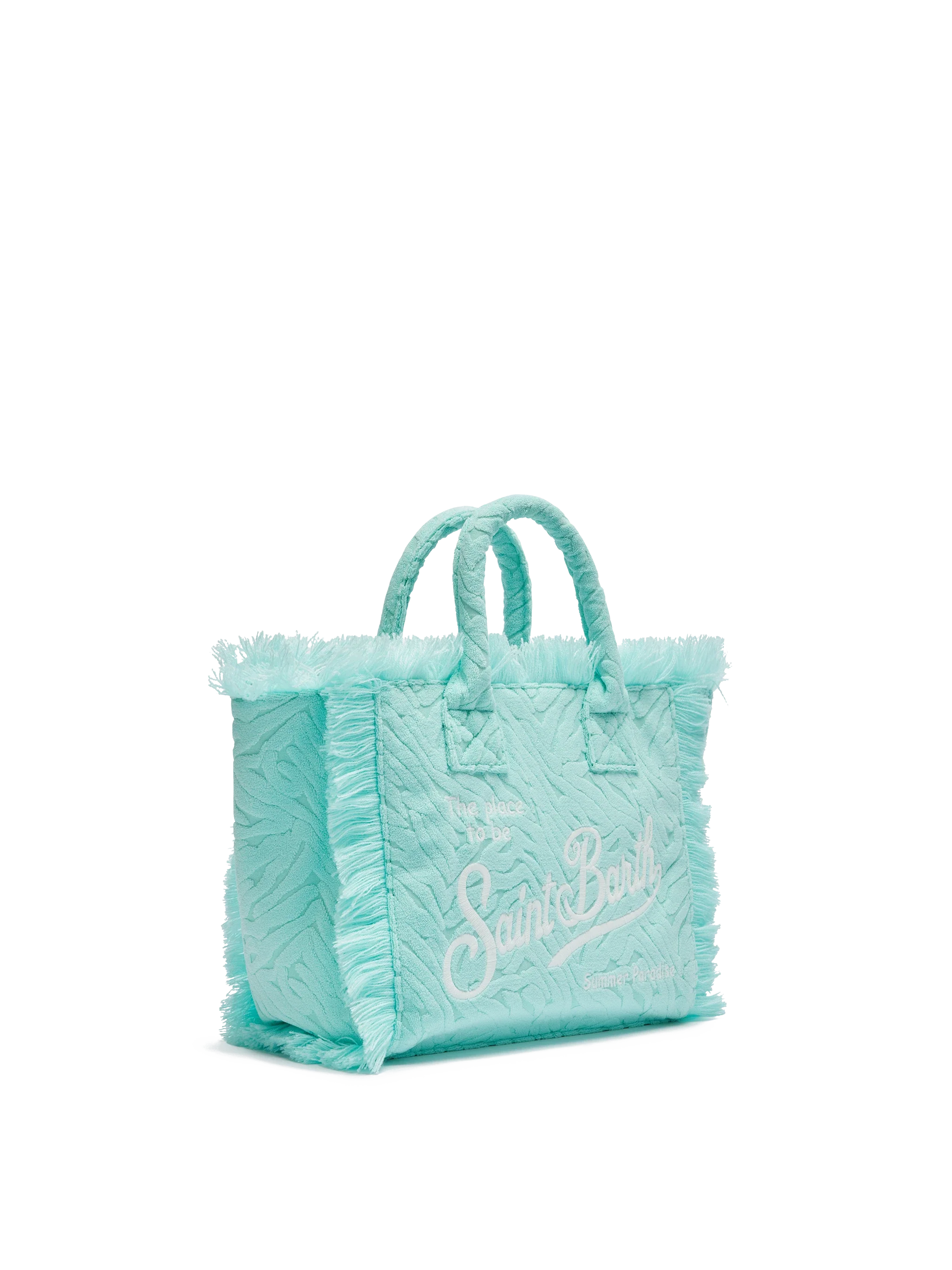 Borsa Colette in spugna verde acqua con stampa zebrata in rilievo - Image 4