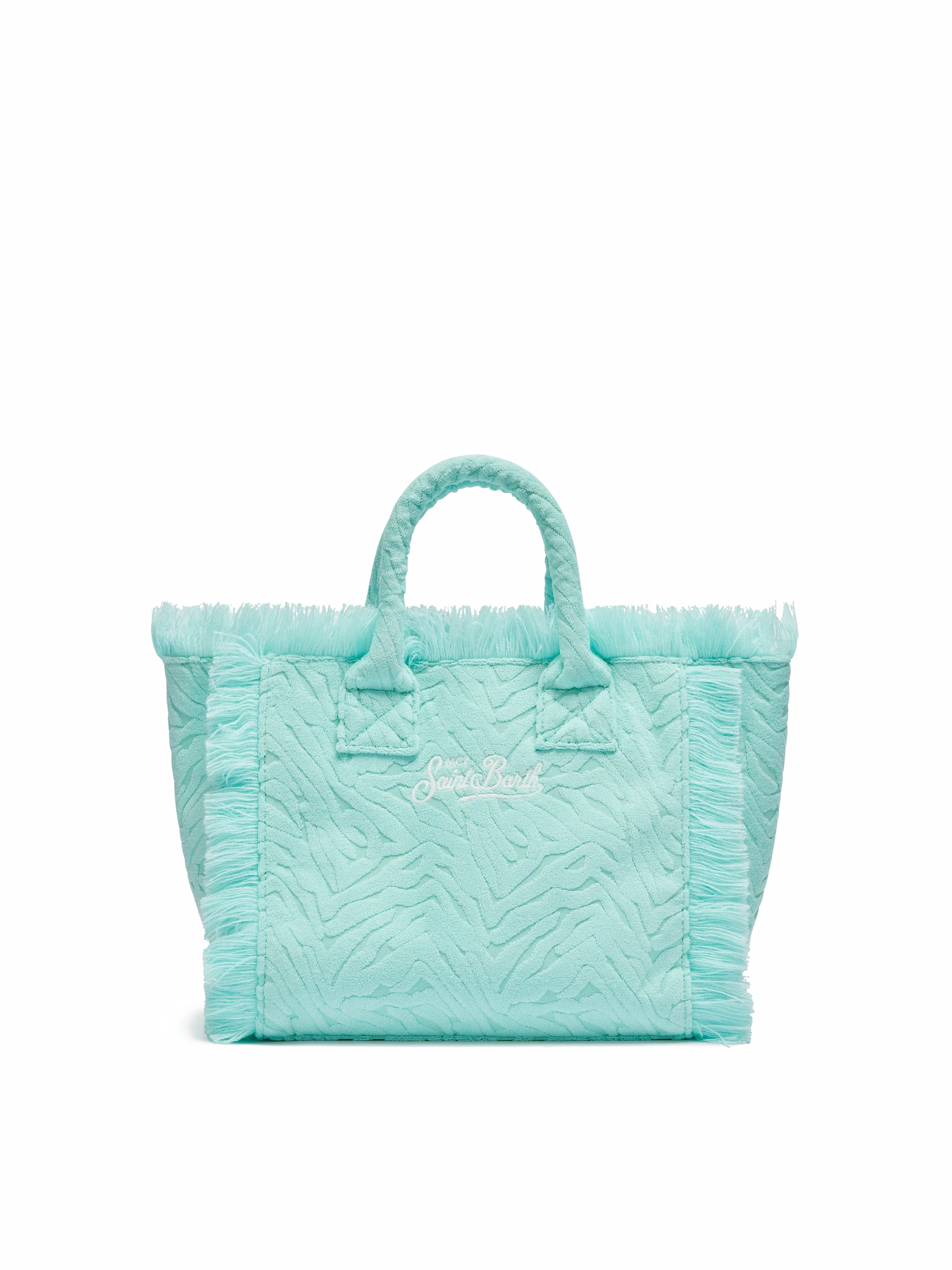 Borsa Colette in spugna verde acqua con stampa zebrata in rilievo - Image 5