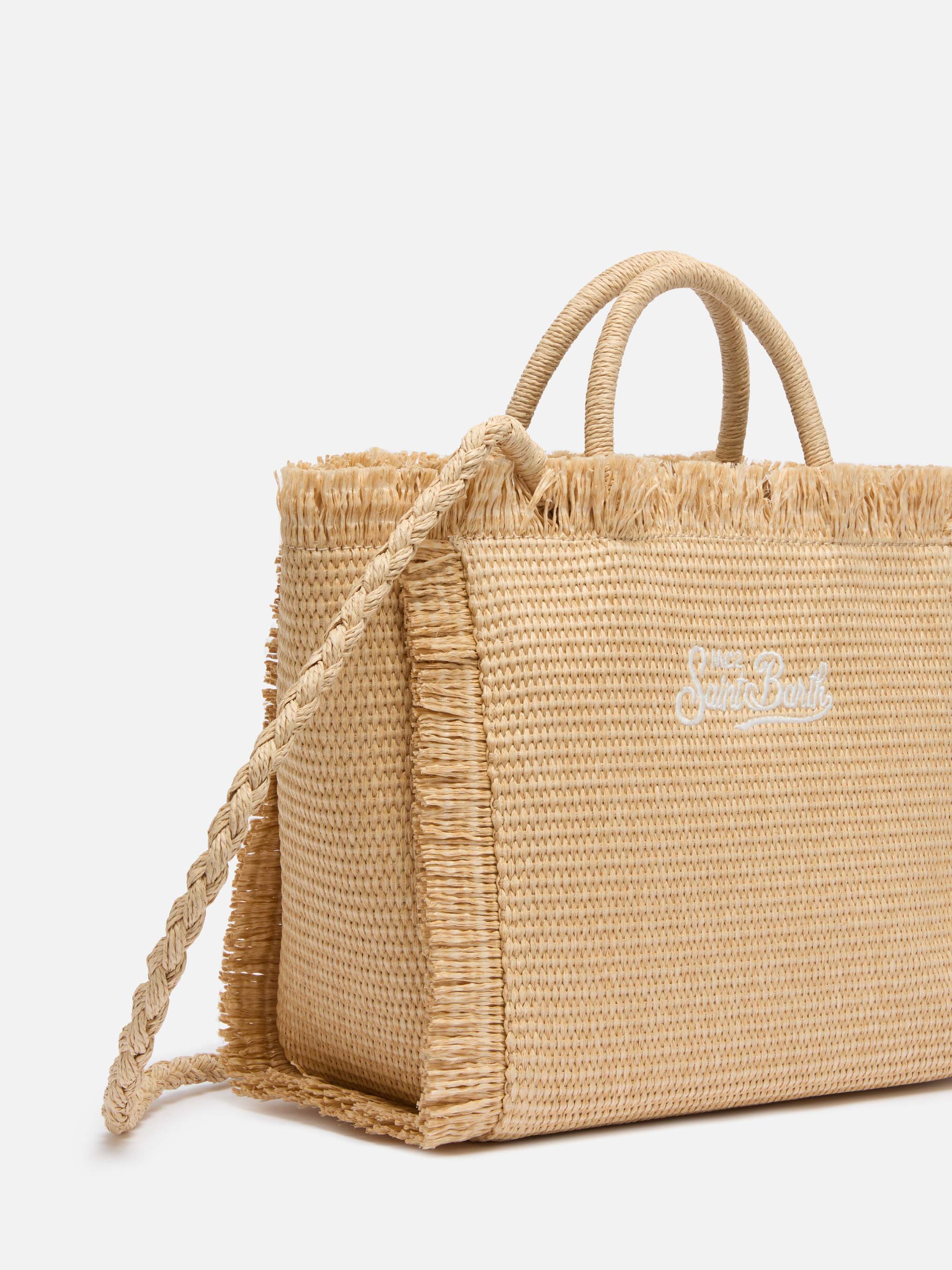 Borsa Colette effetto paglia con logo ricamato - Image 3