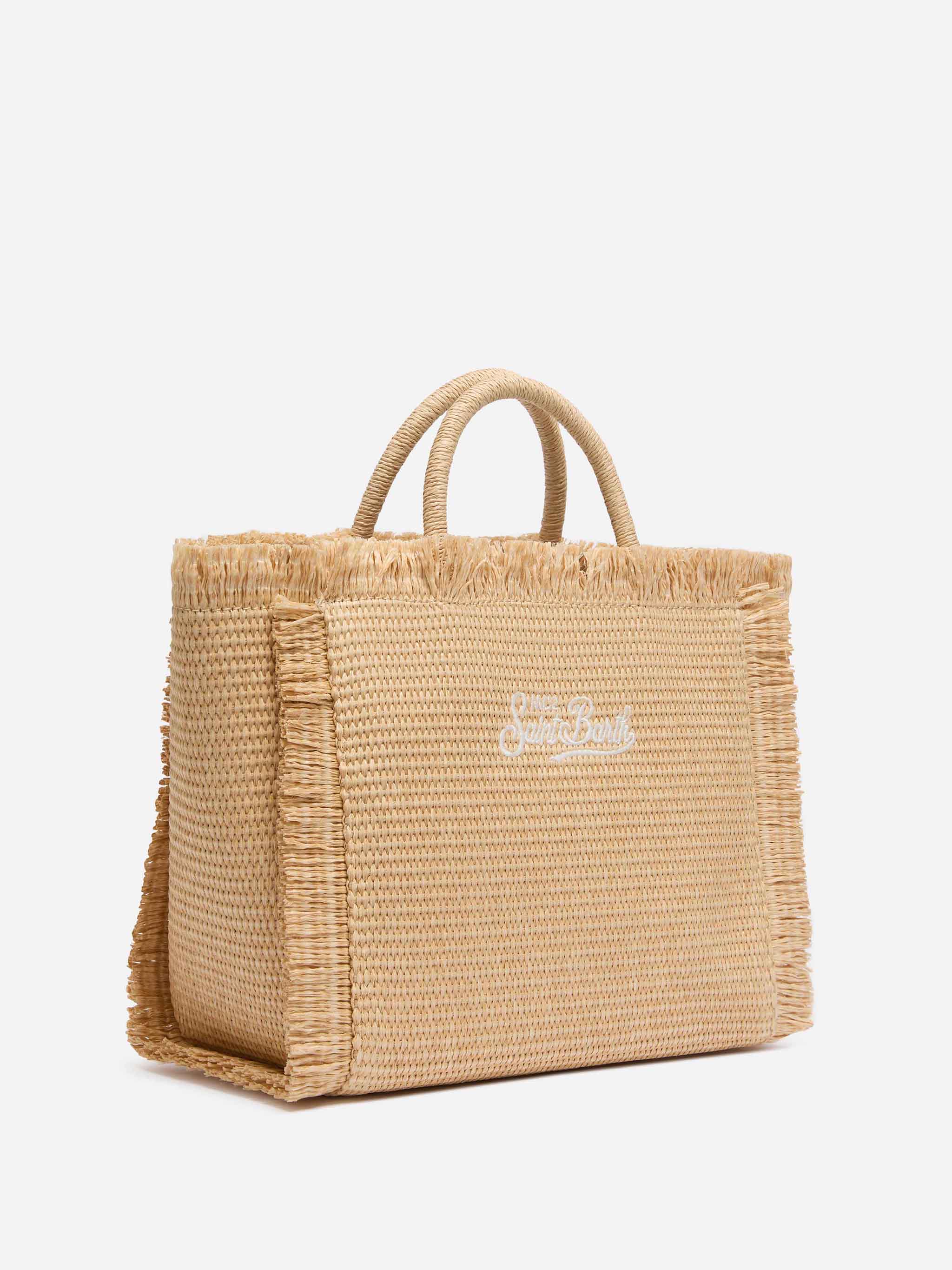 Borsa Colette effetto paglia con logo ricamato - Image 5