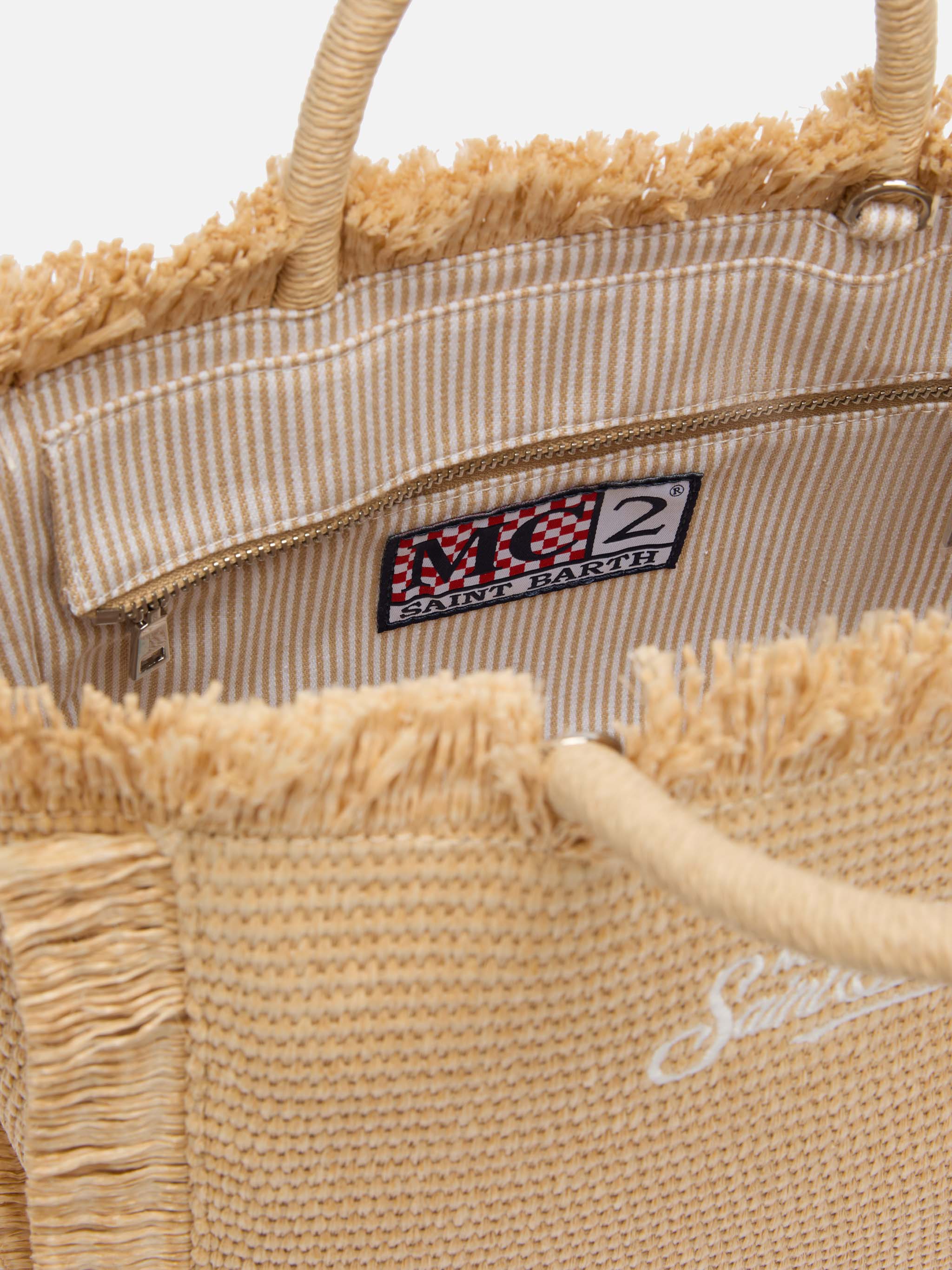 Borsa Colette effetto paglia con logo ricamato - Image 6