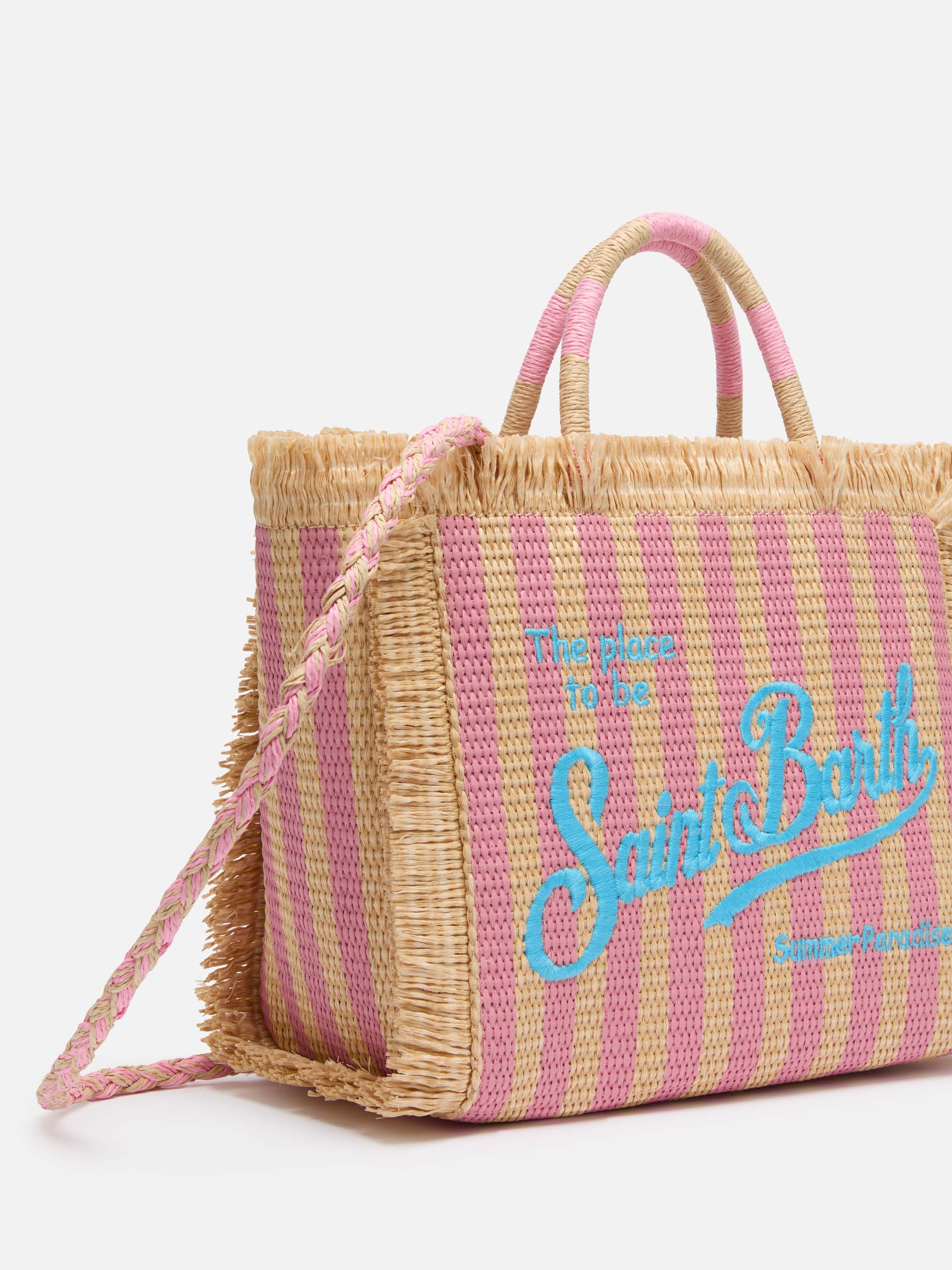 Borsa Colette effetto paglia con stampa a righe - Image 3