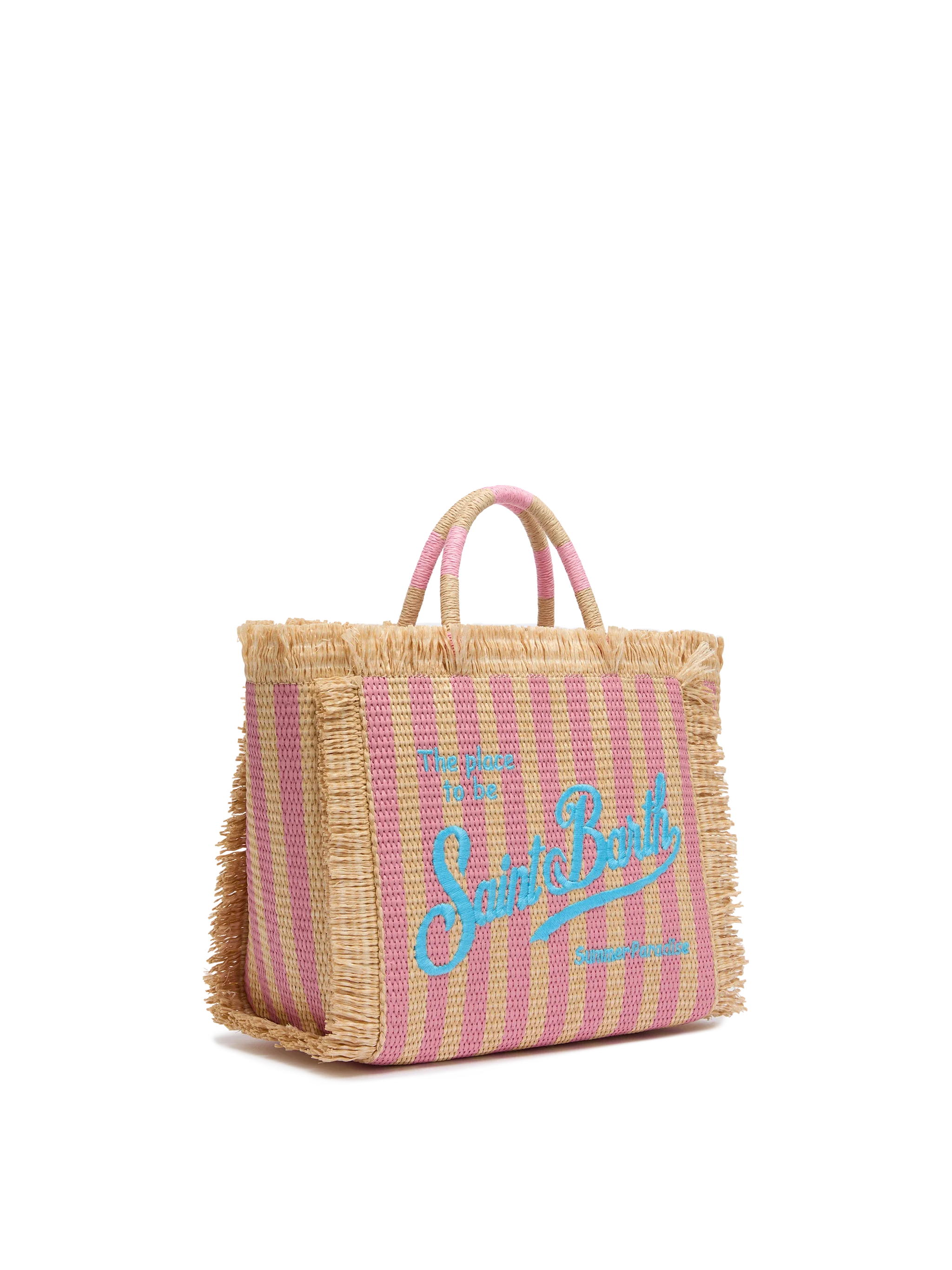 Borsa Colette effetto paglia con stampa a righe - Image 4