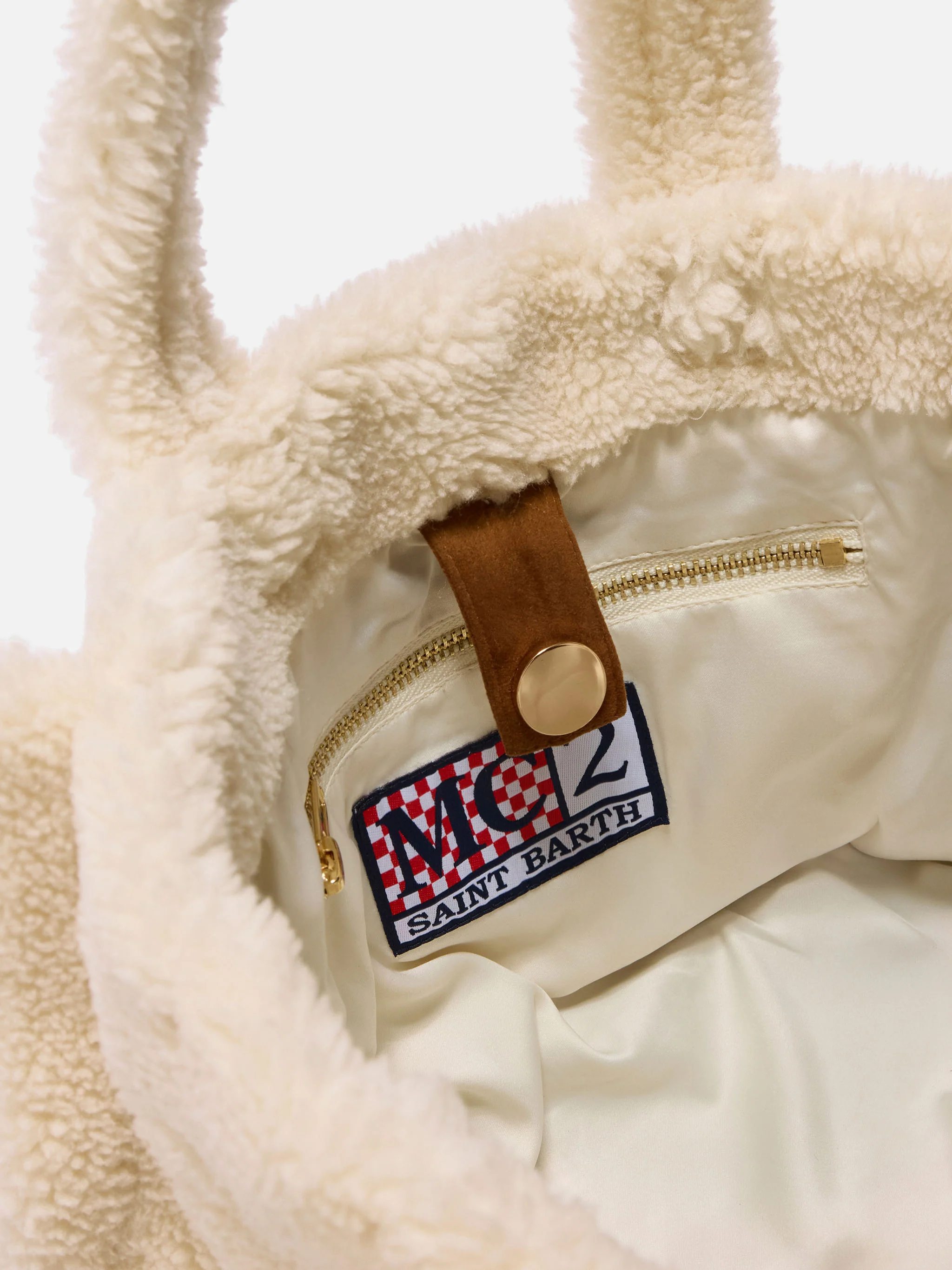 Borsa Colette Teddy bianca con logo - Image 4