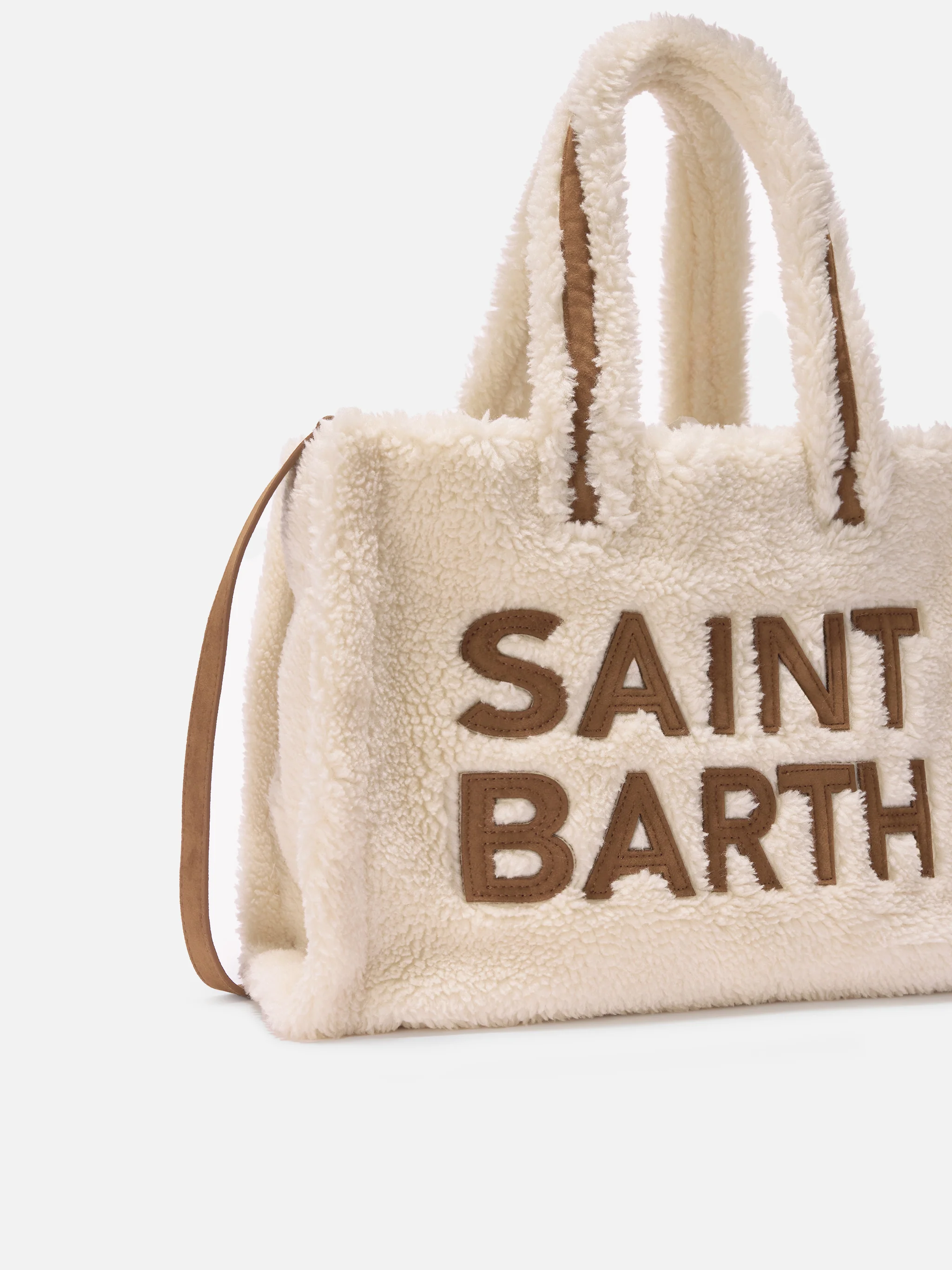 Borsa Colette Teddy bianca con logo - Image 5