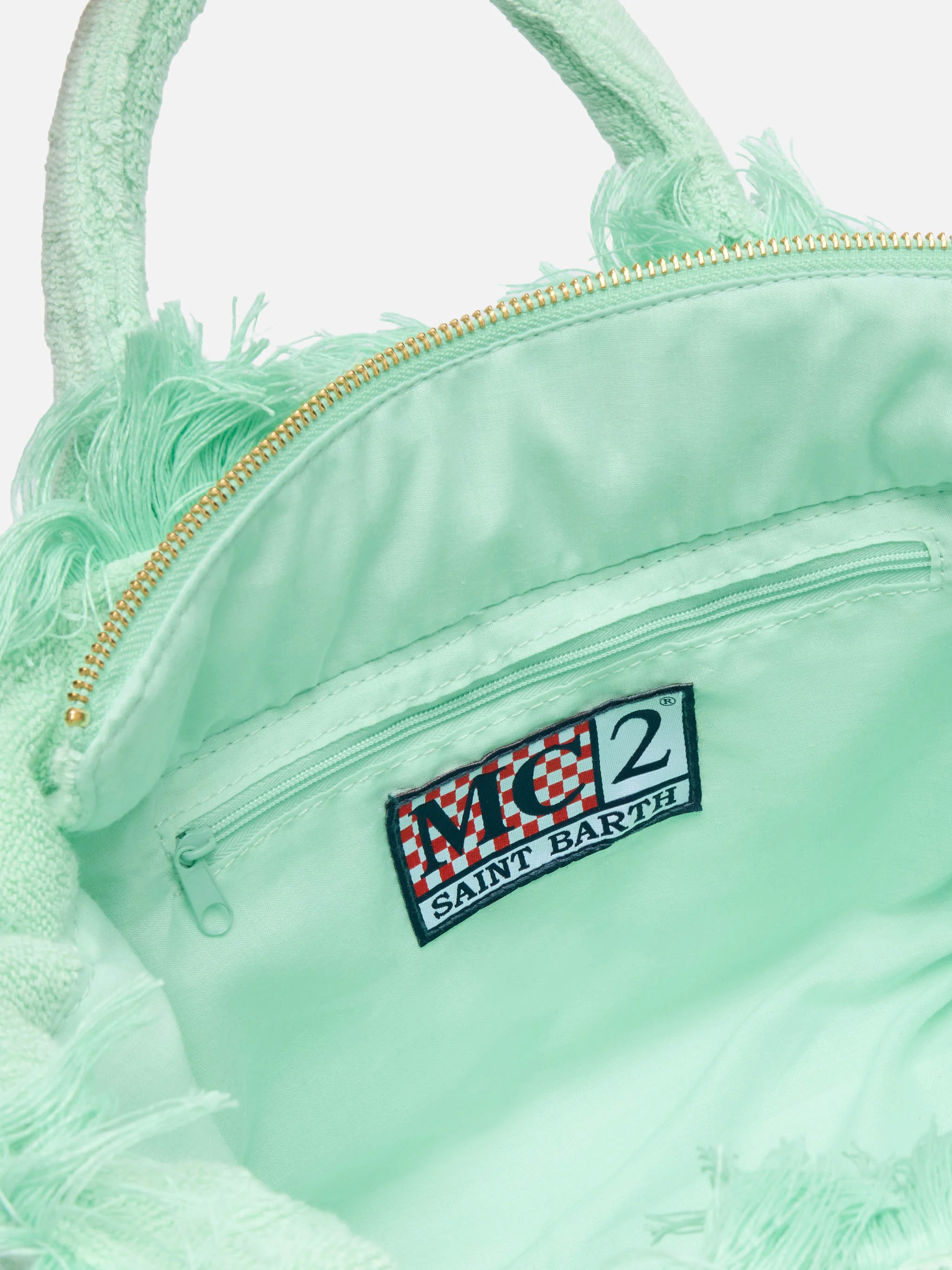 Borsa Colette in spugna verde menta con rilievo - Image 4