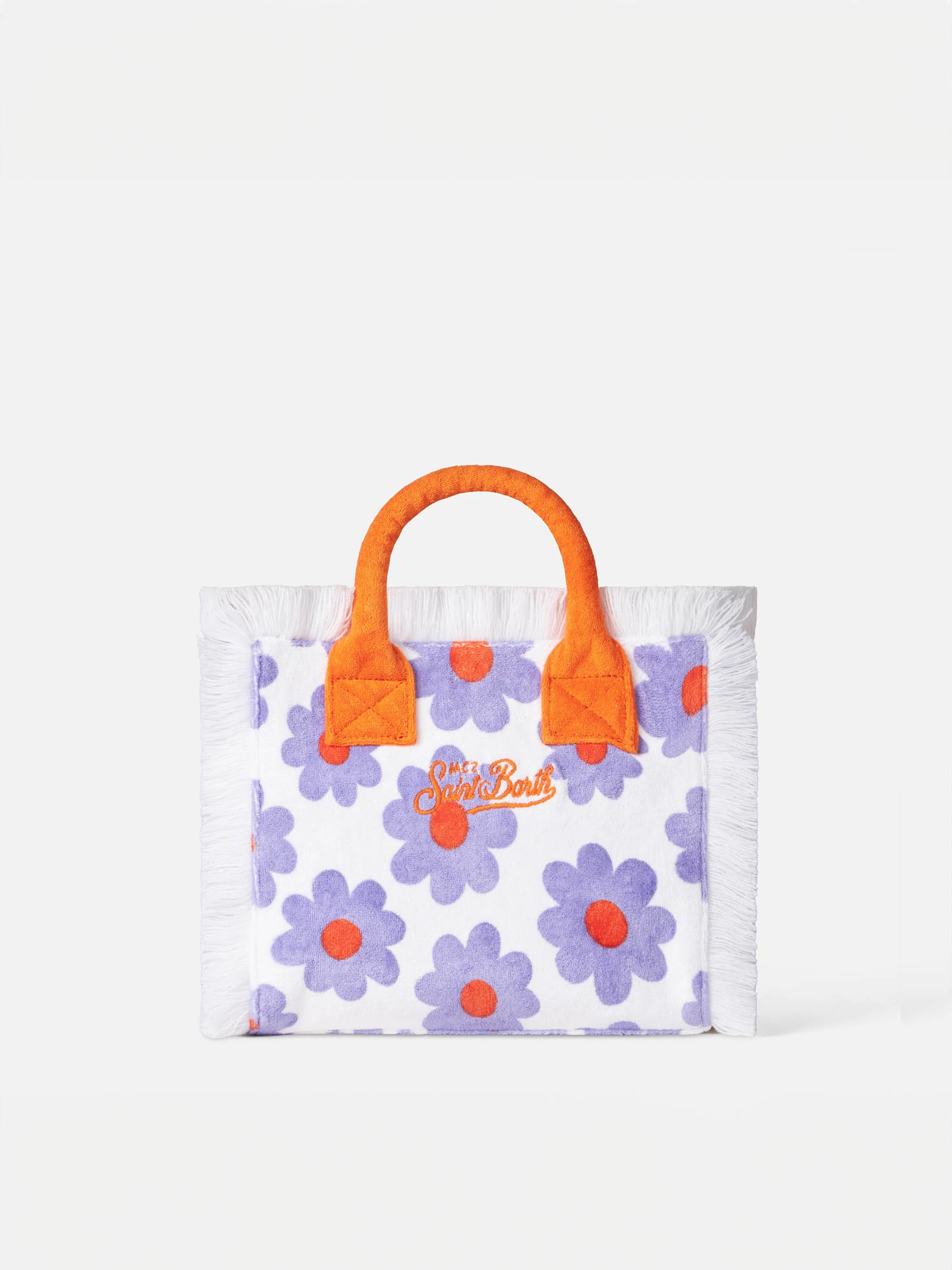 Borsa Colette in spugna con stampa margherite viola e arancio - Image 4