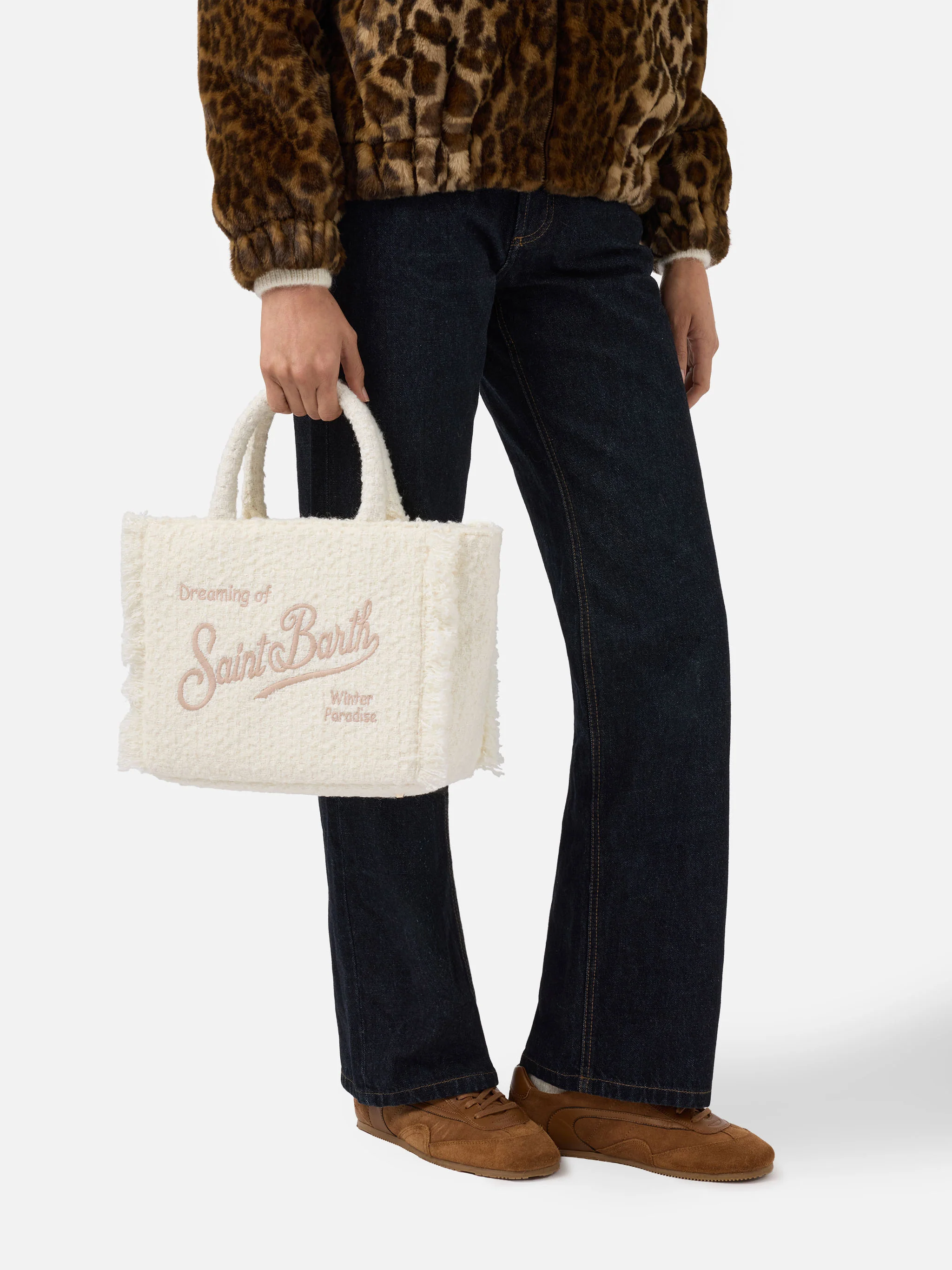 Borsa a mano Colette Tweed in misto lana bianca - Image 2