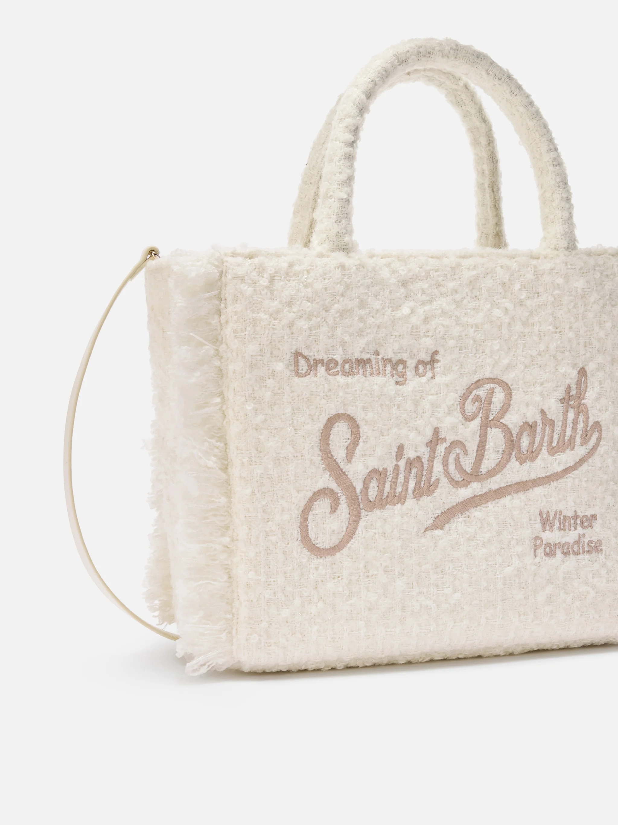 Borsa a mano Colette Tweed in misto lana bianca - Image 4