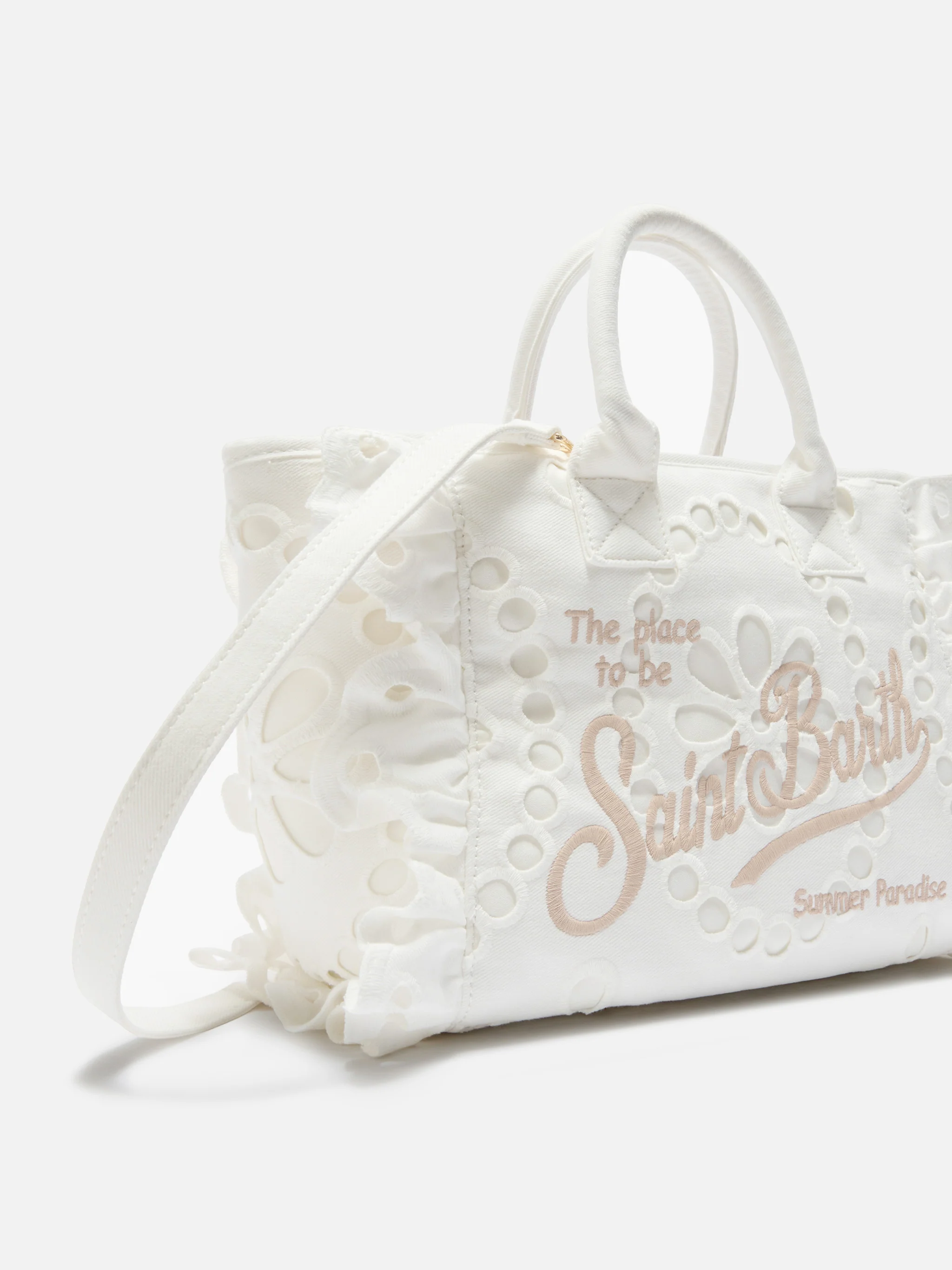 Borsa Colette Volant in cotone sangallo bianco - Image 3