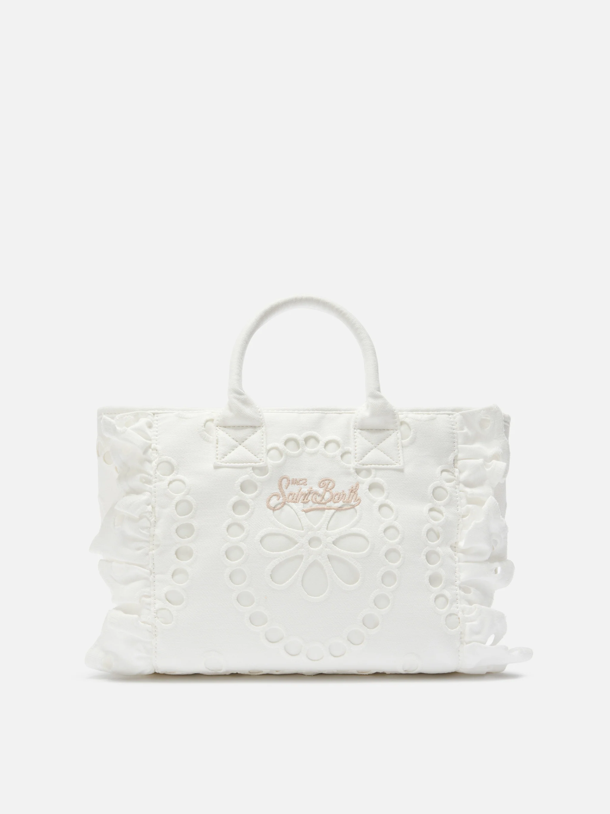Borsa Colette Volant in cotone sangallo bianco - Image 4