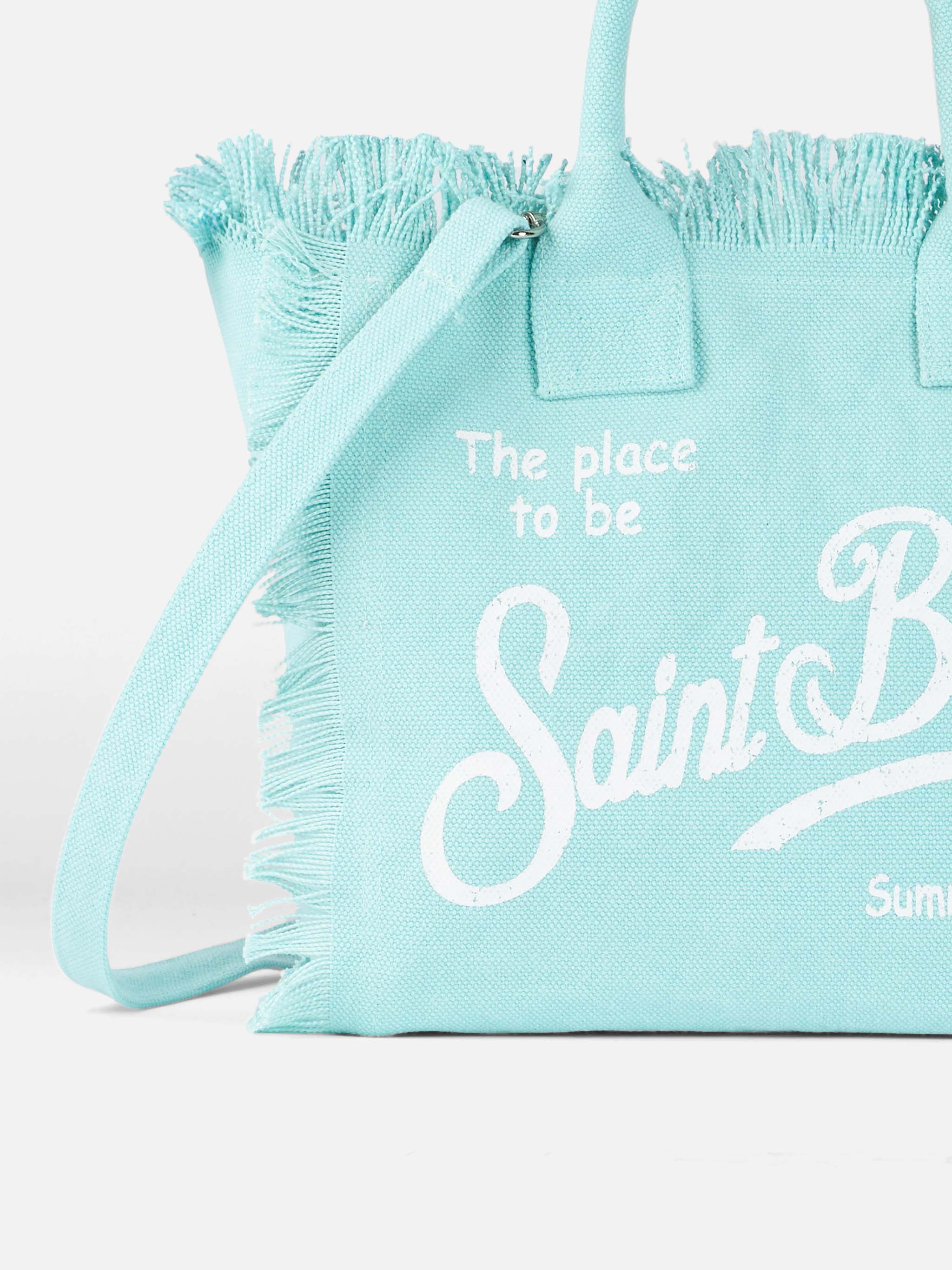 Borsa Colette in canvas di cotone verde acqua - Image 4