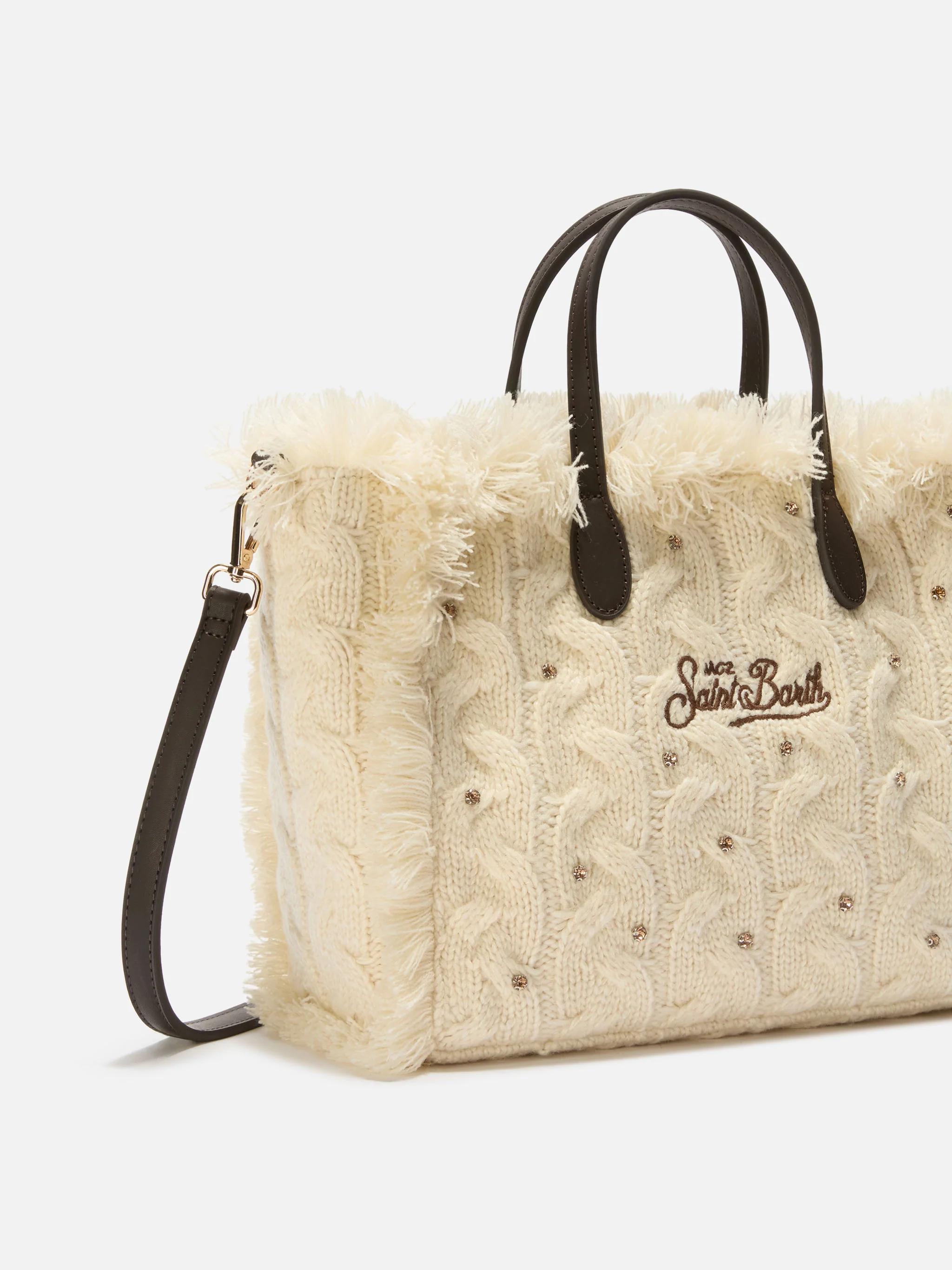 Borsa Colette Wool Braid bianca con strass - Image 3
