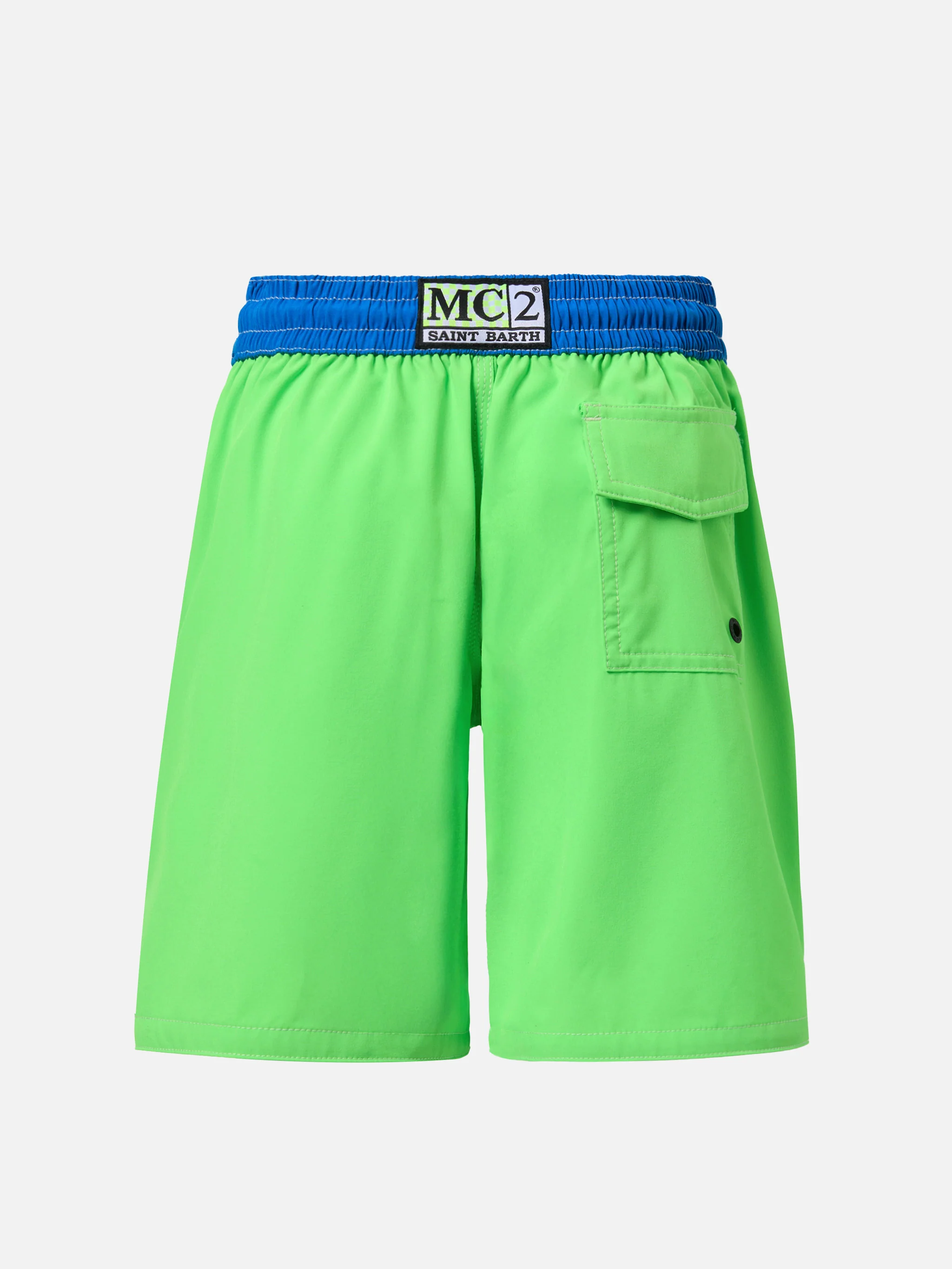 Costume mare Comfort Surf Jr in verde fluo e bluette - Image 2